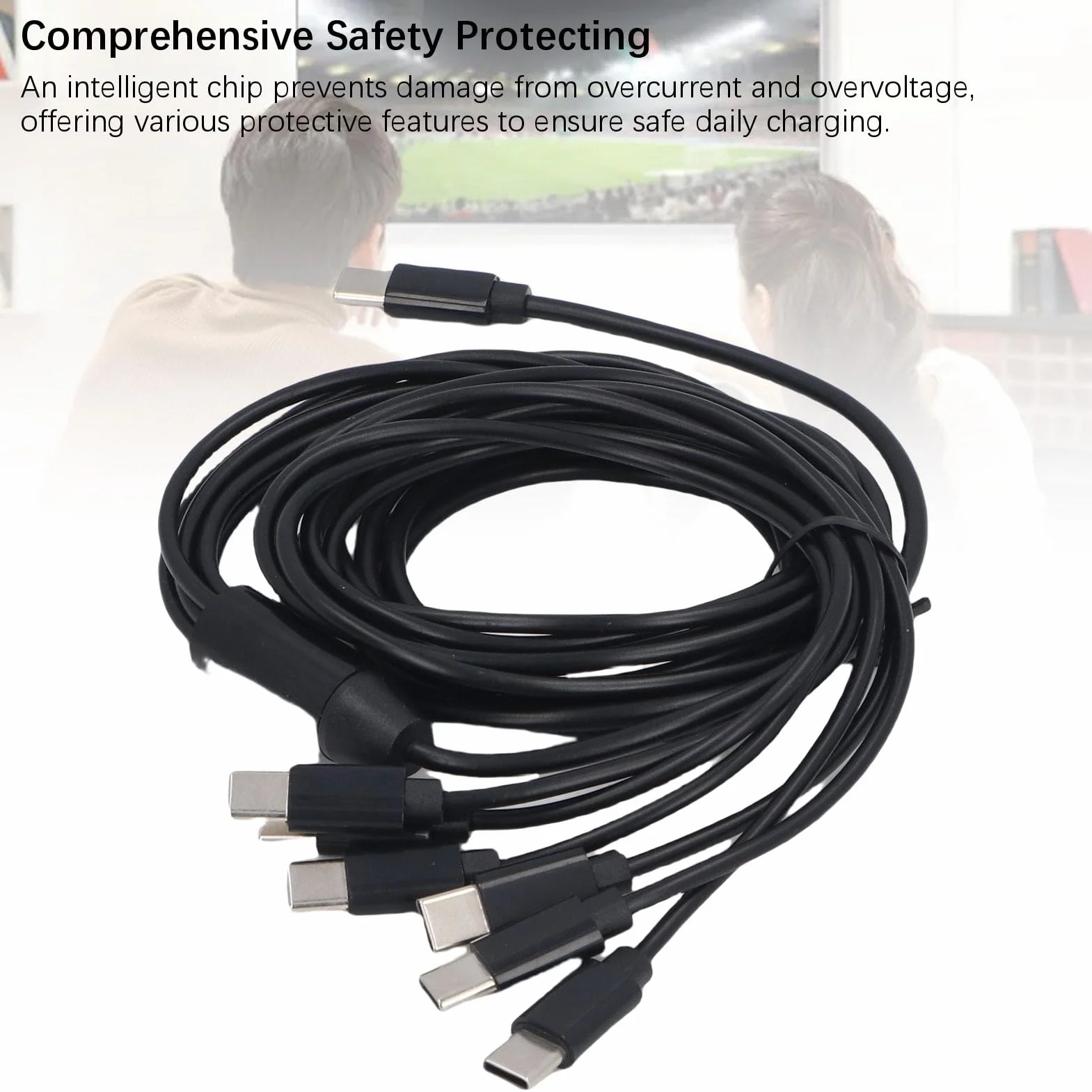 Topiky Kabel USB C Splitter 6 w 1 do USB C, Szybki Rozdzielacz z Miedzianym Rdzeniem 6.6FT
