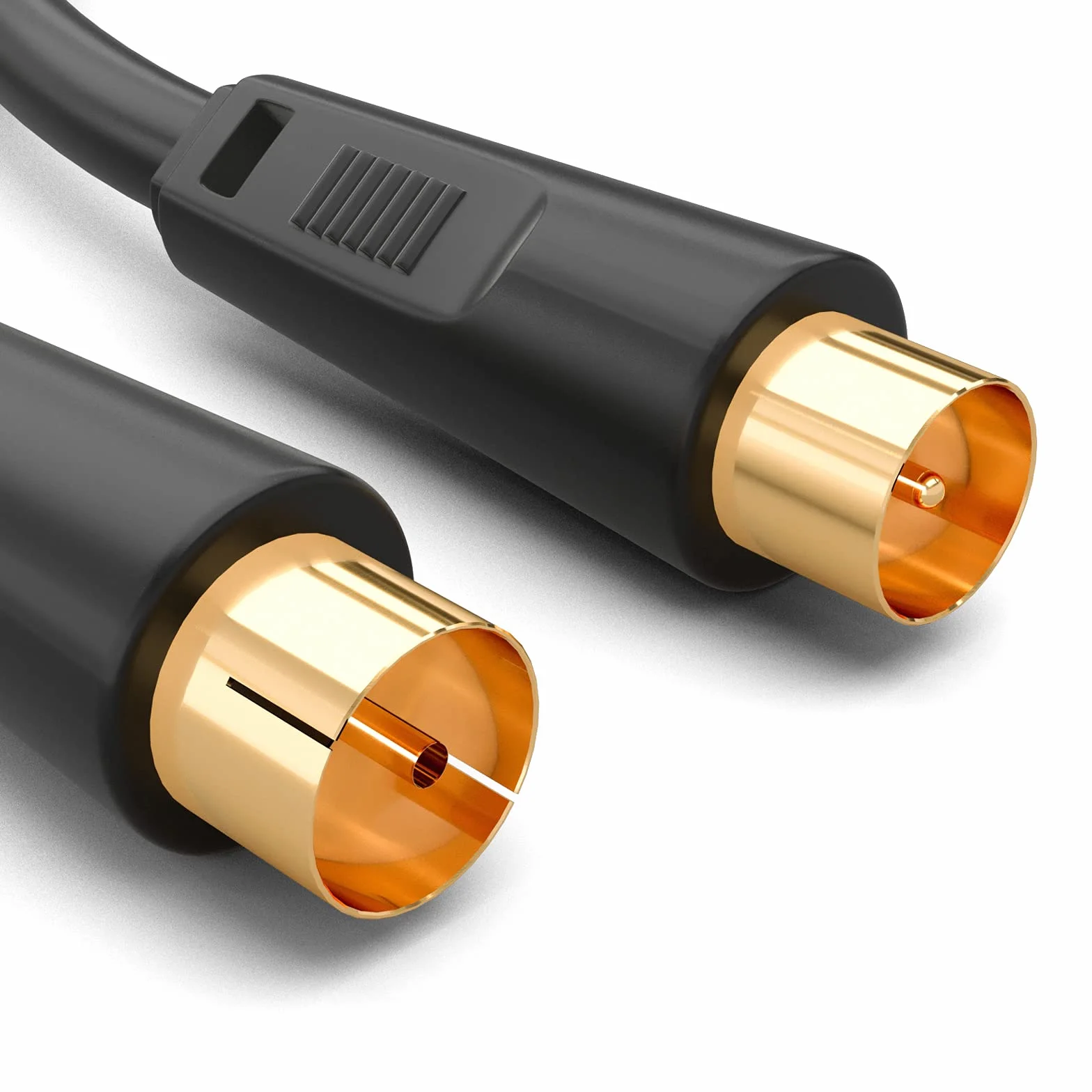 HB-DIGITAL 7,5m Kabel antenowy IEC męski do IEC żeński Kabel połączeniowy BZT-CE Ekranowany 100dB 128 oplotów koncentryczny HDTV 1080p UHD 8K 4K Pozłacany DVB-T/T2 DVB-C/C2 Radio DAB DAB+ Czarny