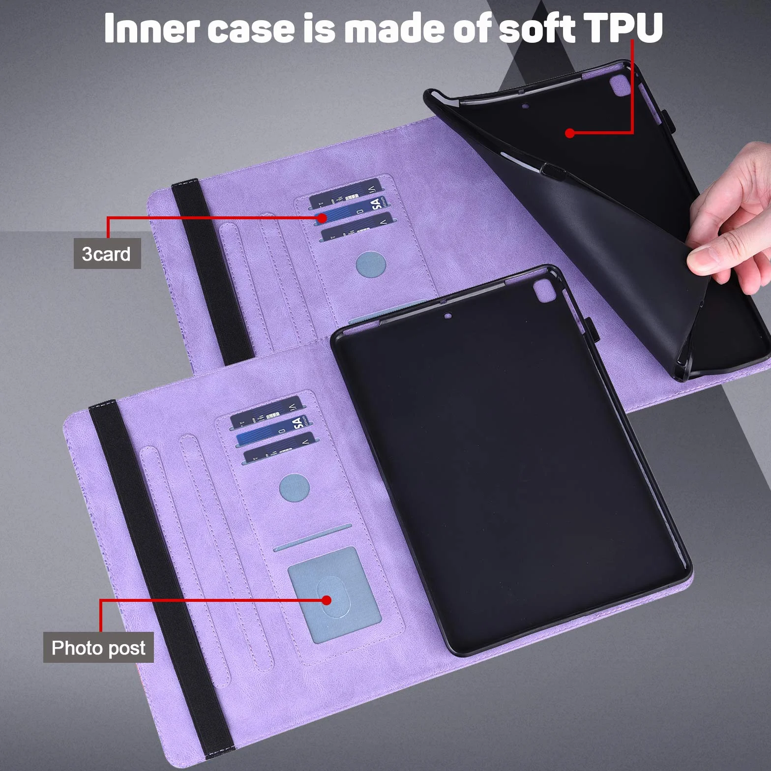 Etui do Honor Pad 8 2022, etui ochronne z rysikiem i uchwytem na długopis - ultra cienkie etui z klapką ze skóry PU do Honor Pad 8 2022 etui (fioletowe)