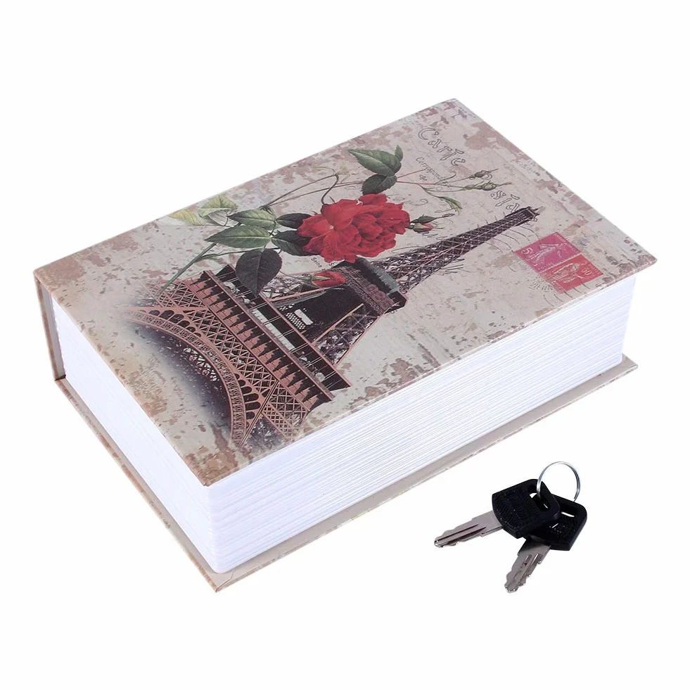 Safe Safe Box książka Secret Book ukryta książka z kluczami, słownik antykradzieżowy, sejf, 18 x 11,5 x 5,5 cm (Tour Eiffel Type)