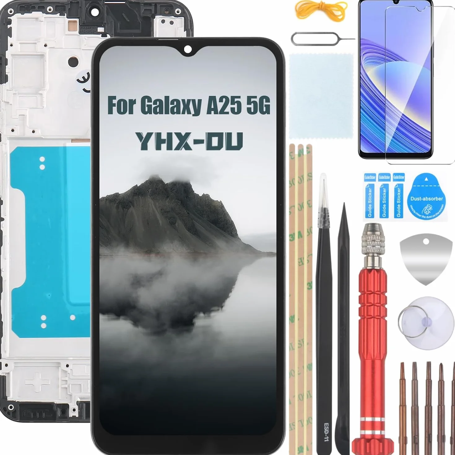 6.5 czarny wyświetlacz INCELL do Samsung Galaxy A25 5G SM-A256B SM-A256E SM-A256U wyświetlacz LCD ekran dotykowy zamiennik ekranu szkło zestaw + folia ochronna + narzędzie