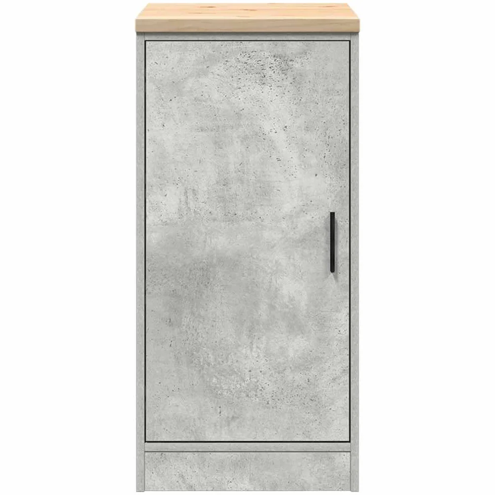 Szafa do przechowywania garażowa, betonowa, szara, lite drewno sosnowe, 40 x 51 x 85 cm, z 2 półkami, blat drewniany, stabilna szafka warsztatowa do warsztatu, magazynu, biura, warsztatu
