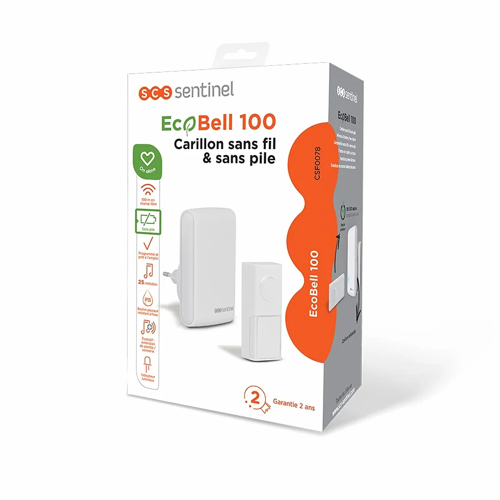 Zewnętrzny Bell-Wireless-Portal - - radiowy dzwonek do drzwi - Bateria radiowy dzwonek do drzwi EcoBell baterie 100 - CSF0078 SCS Sentinel