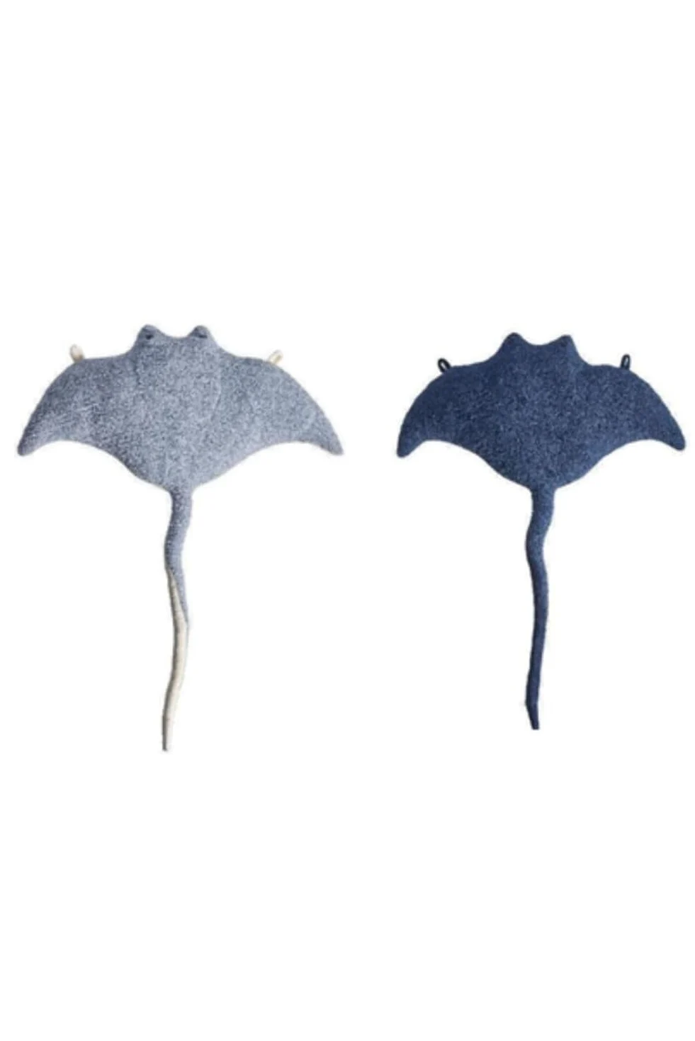 Zestaw 2 pluszowych pluszaków dla dzieci z formado do mantarraya azul claro y mantarraya azul ciemny