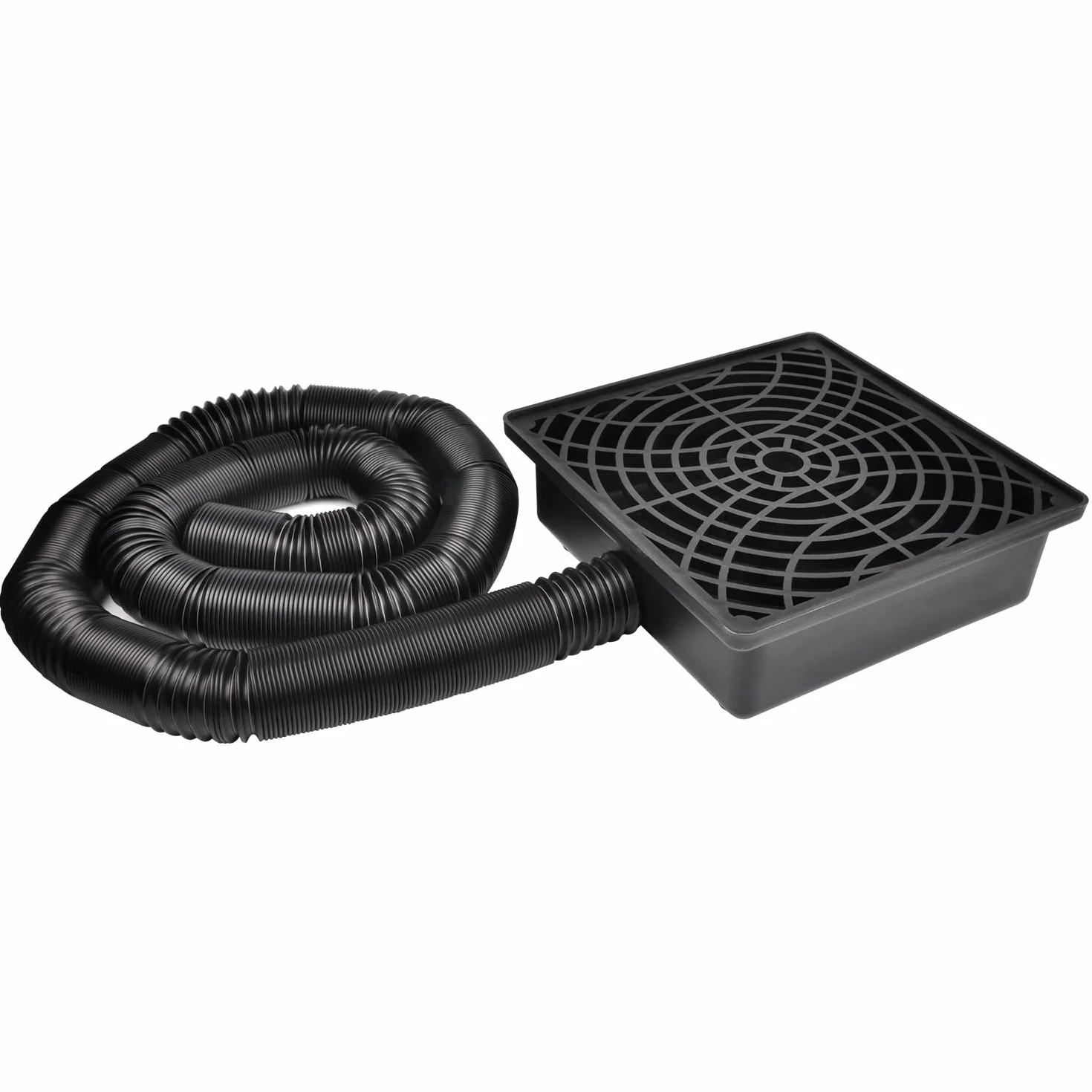 Prestantious Niskoprofilowy zestaw odpływowy do umywalki, 30 cm x 30 cm, zestaw przedłużający do umywalki z elastyczną rurą 5 m, długość rury 5 m, system odprowadzania wody deszczowej