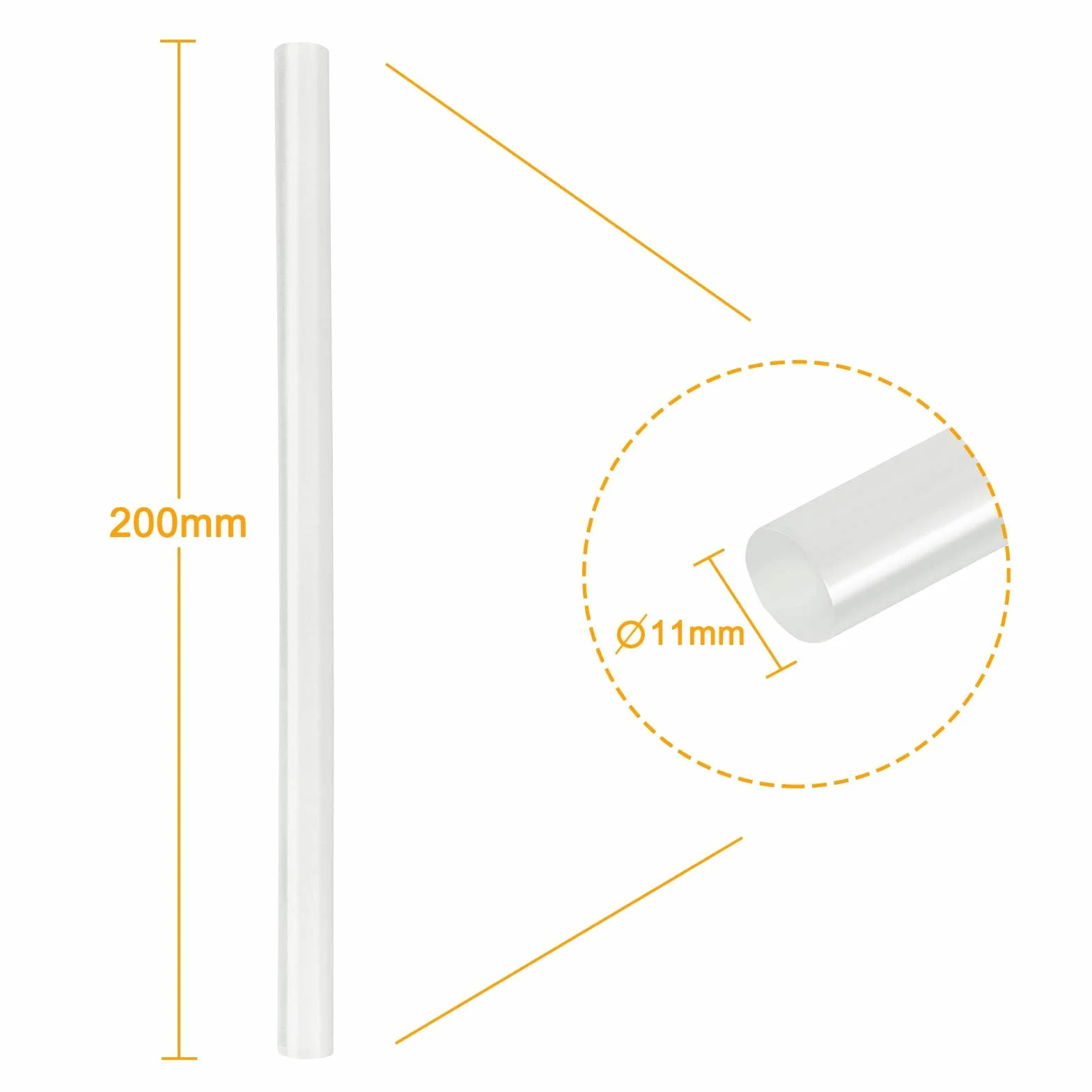 UISEBRT Wkłady do klejenia na gorąco 11 mm x 200 mm, przezroczyste – DIY standardowe pałeczki do klejenia na gorąco, super mocne wkłady do klejenia na gorąco do pistoletu do klejenia na gorąco (12 kg,