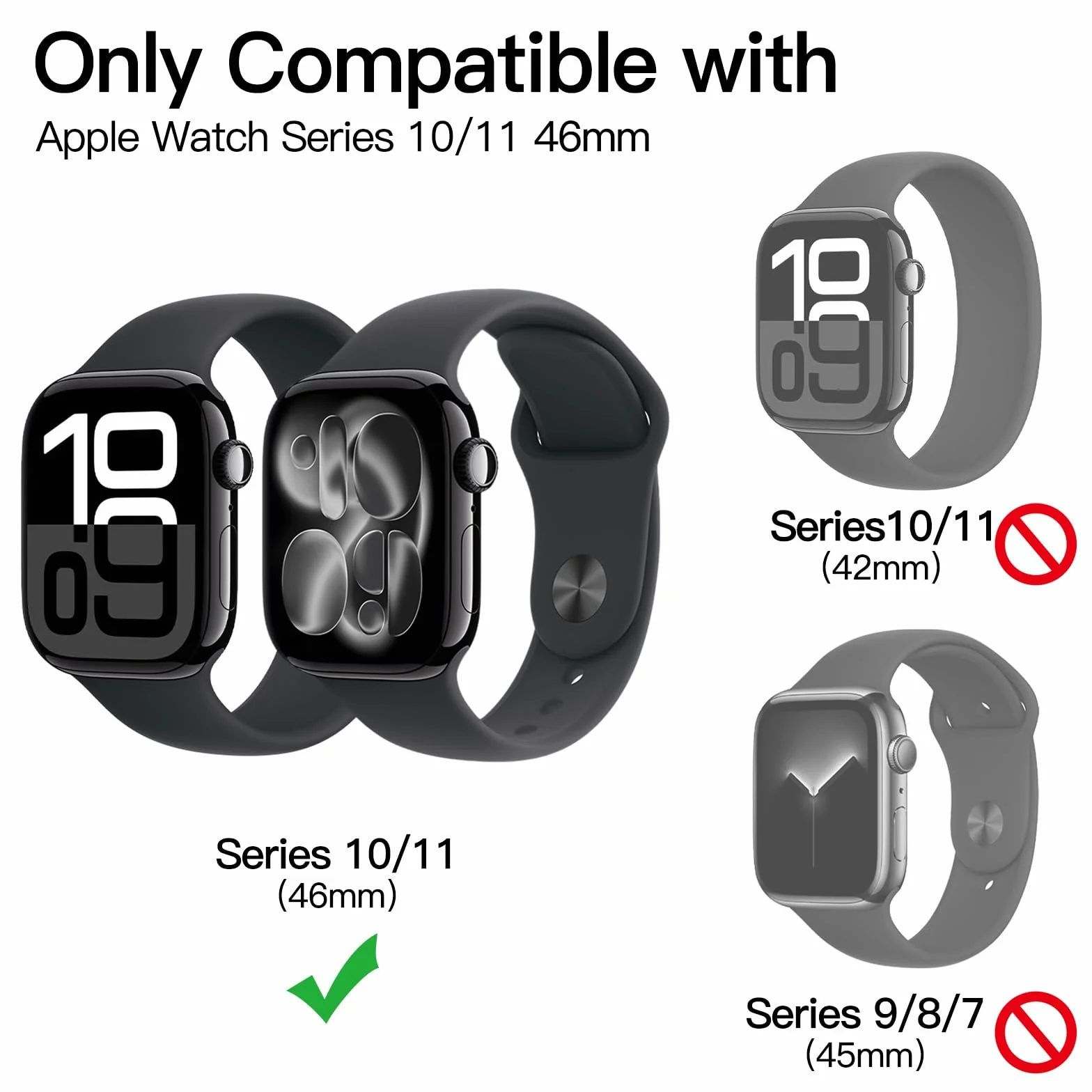 JETech Ochraniacz Ekranu Apple Watch Series 11/10 46mm, Folia TPU Samolecząca, Antyzarysowania HD, 3 Sztuki