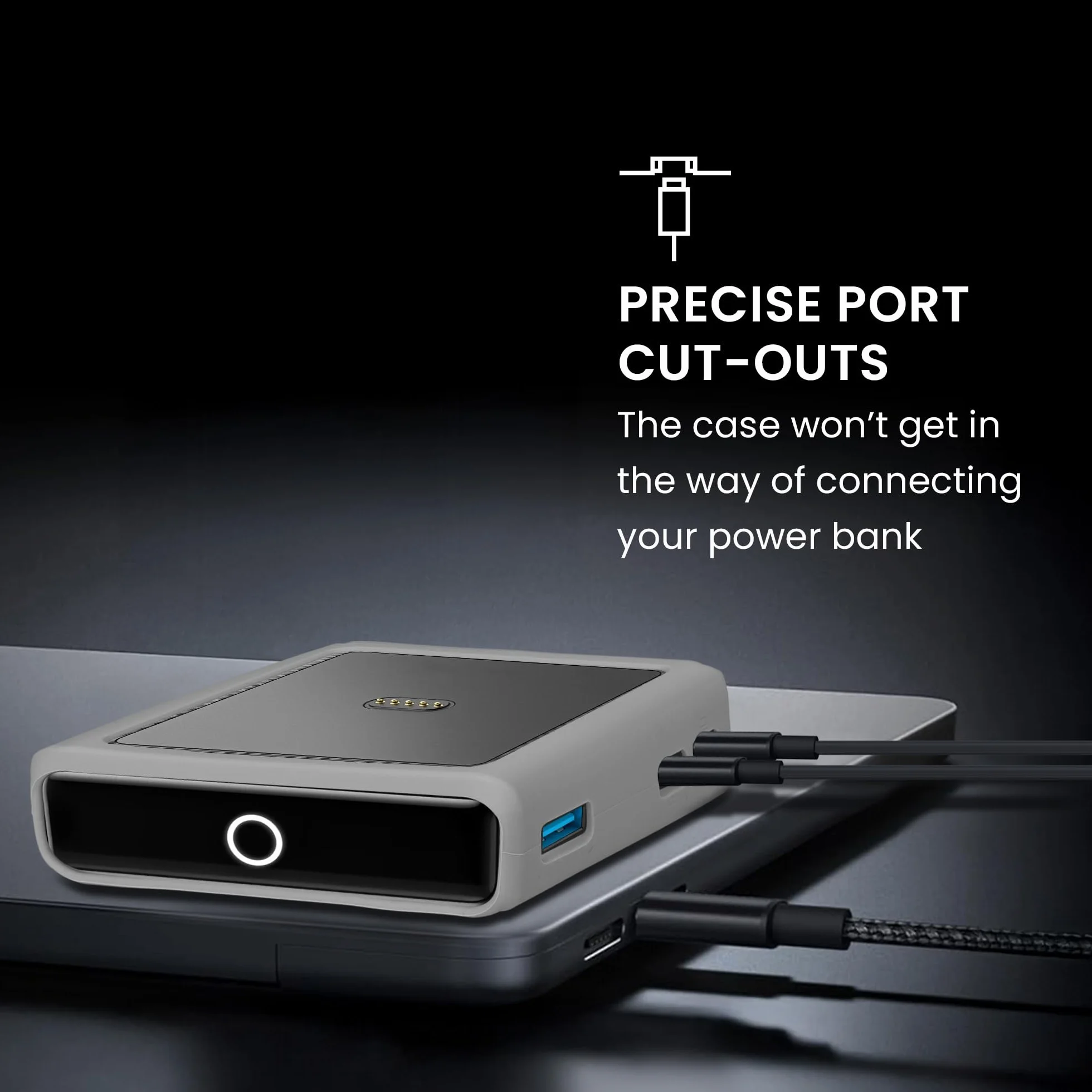 kwmobile Etui kompatybilne z Anker Charging Base Prime Bank 100 W - przenośna ładowarka, silikon, szary