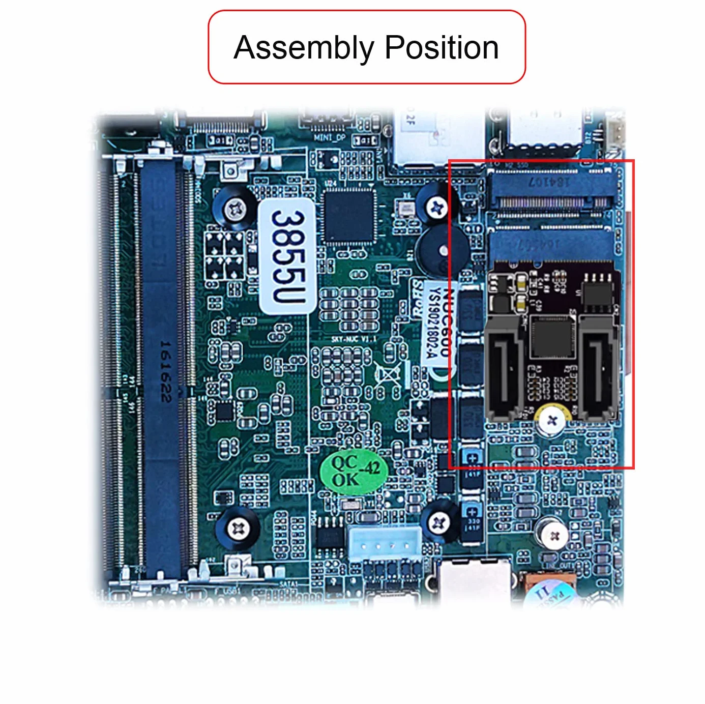 Klucz NGFF A+E PCI Express na SATA 3.0 6 Gb/s podwójny port adapter JMB582 2230