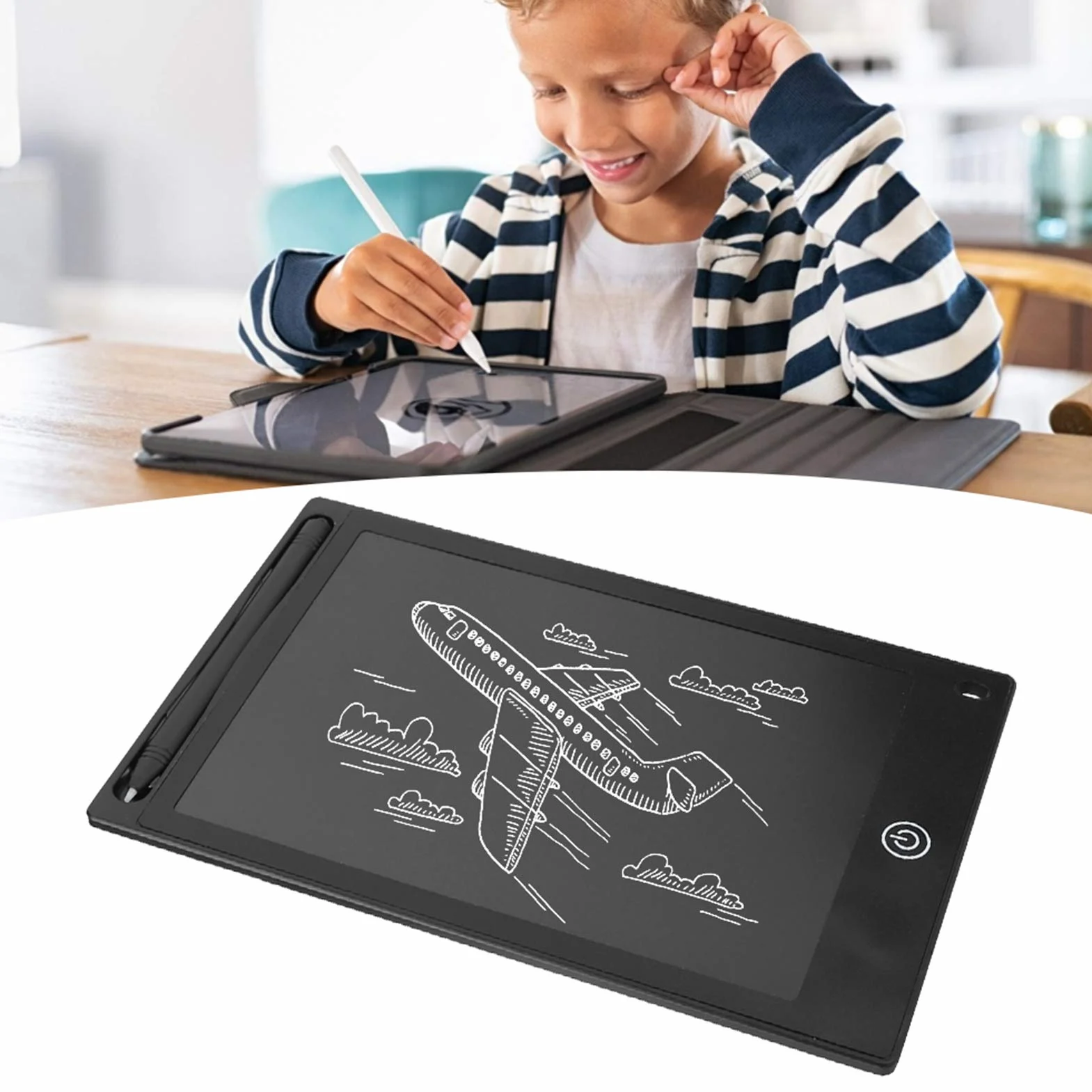 214 Tablet do pisania LCD, 8,5 cala, elektroniczny blok graficzny, kolor cyfrowy, artykuły do malowania dla dzieci, notatki, tablica dla dzieci, notatka na biurko, czarny