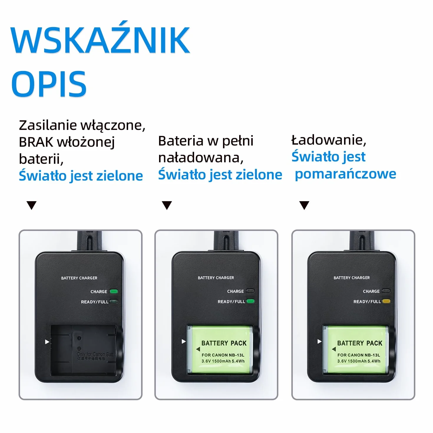 CB-2LH NB-13L Ładowarka kompatybilna z aparatem cyfrowym Canon PowerShot G7 X Mark II, G5 X, G7 X, G9 X, G9 X Mark II, SX620 HS, SX720 HS, SX730 HS