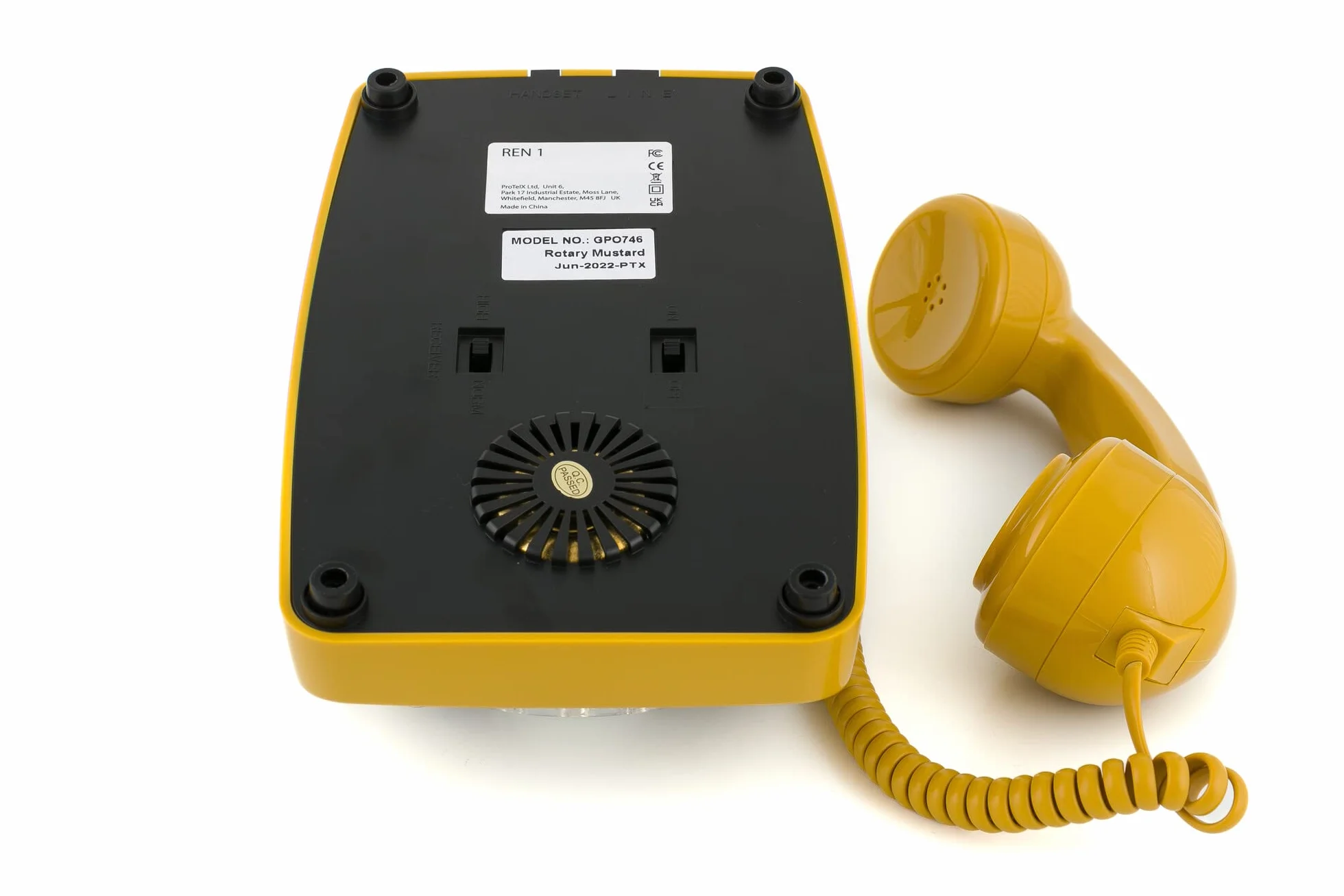 GPO Retro 746YEL Telefon stacjonarny z obrotową tarczą musztarda