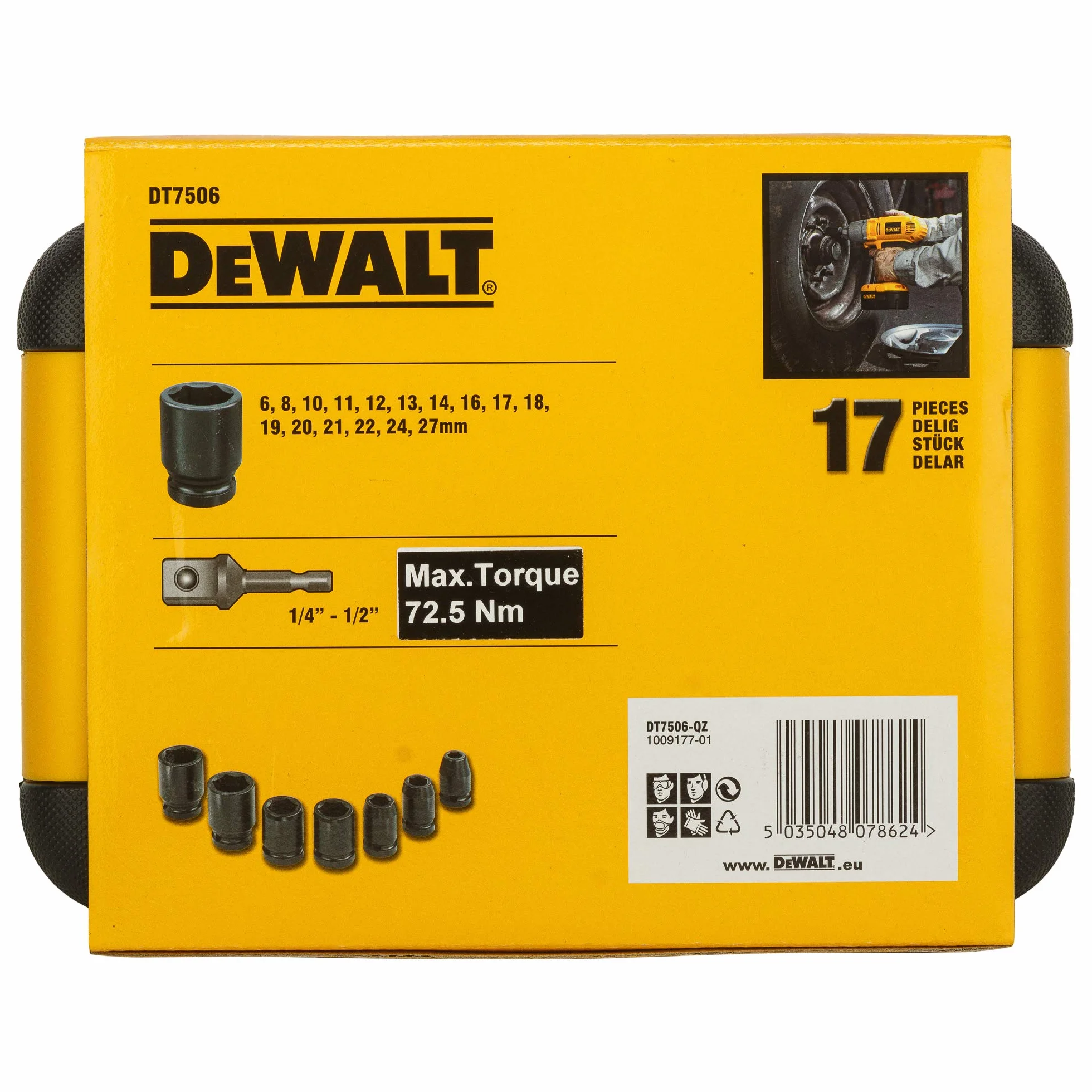 DEWALT Praktyczny Kit 17 llaves udarowy dla profesjonalistów i majsterkowiczów do pracy profesjonalnej wersja udarowa