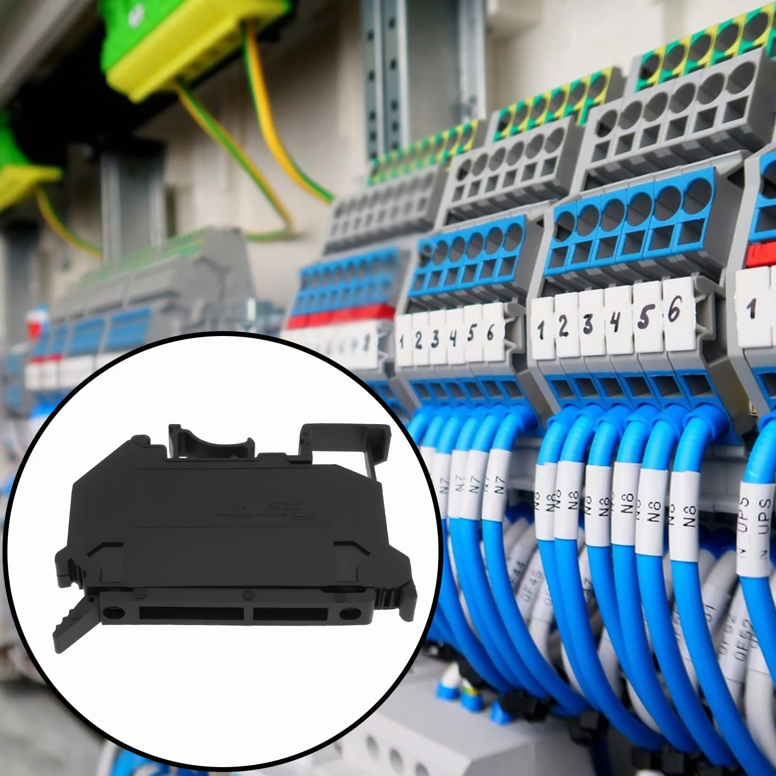 4szt. Bloki zacisków bezpieczników UK5-HESI bez diody LED 6.3A na bezpiecznik 5x20mm, kolor czarny