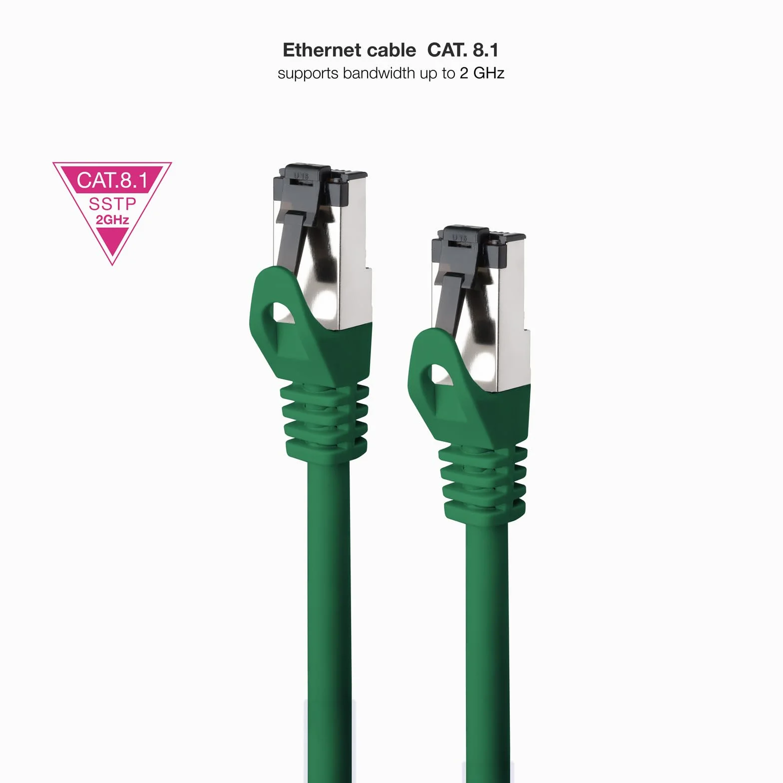 Kabel Nano RJ45 Cat.8.1 2GHz LSZH SSTP AWG26 zielony 0,5 m