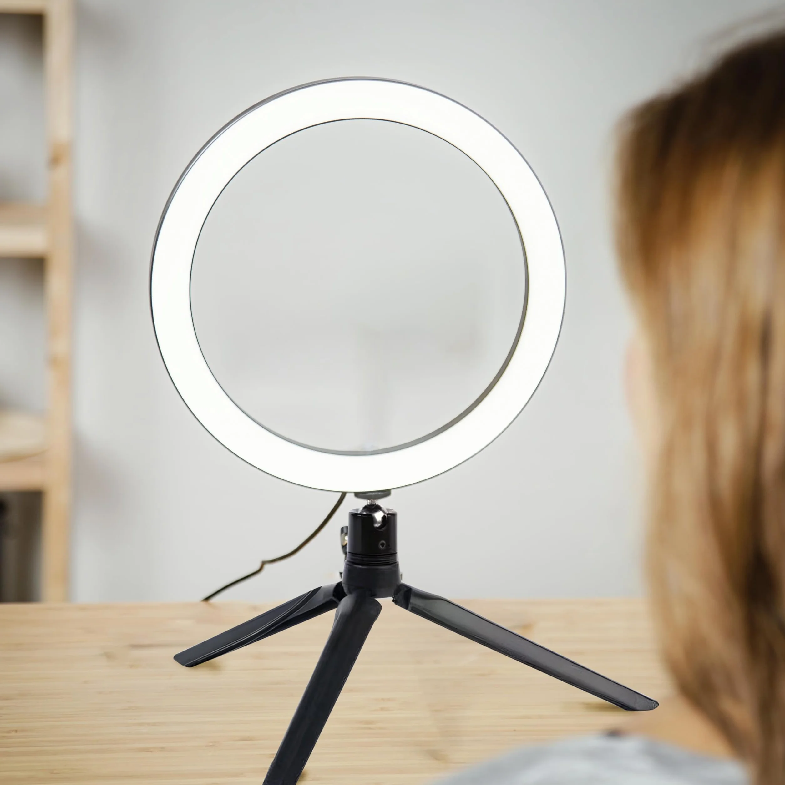 Retoo Lampa pierścieniowa LED 13 cm 7W 3 Tryby Świecenia Statyw do Selfie