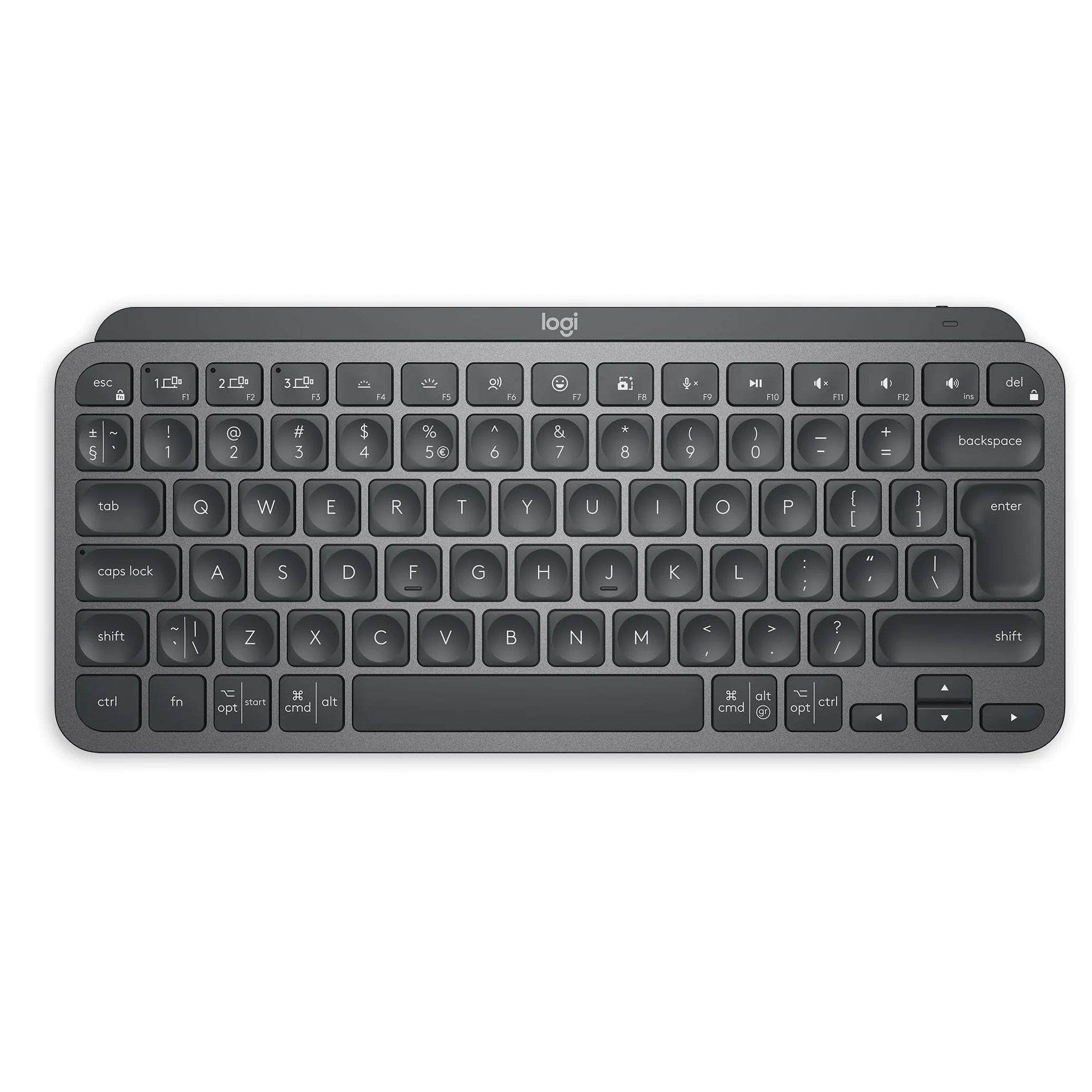 Logitech MX Keys Mini Bezprzewodowa Podświetlana Klawiatura, Kompaktowa, Bluetooth, USB-C, Metalowa Konstrukcja, QWERTY US Intl