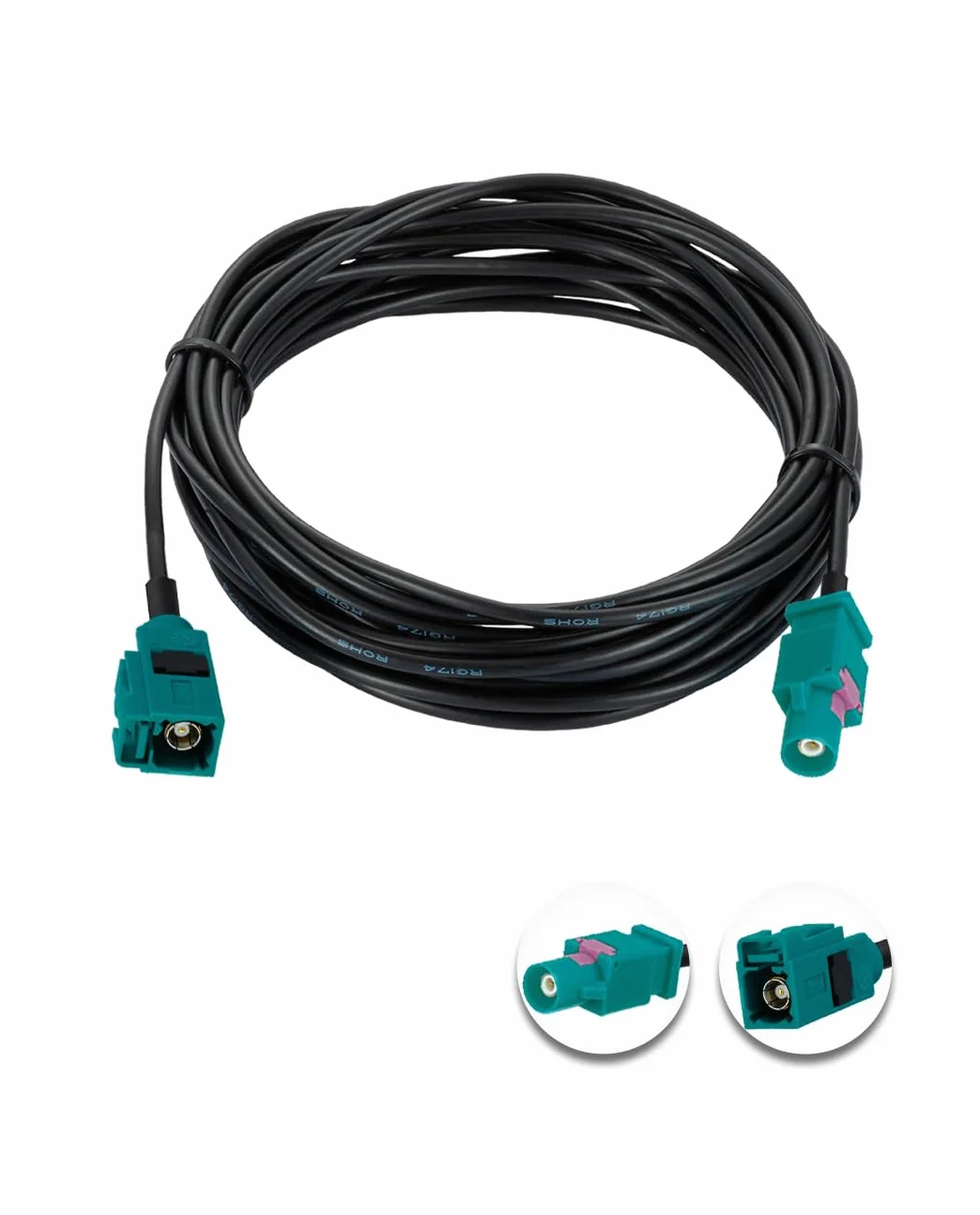 Vecys Fakra Z Męski Do Żeński RF Kabel Koncentryczny 16.4ft/5m Przedłużacz Anteny Samochodowej RG174 GPS