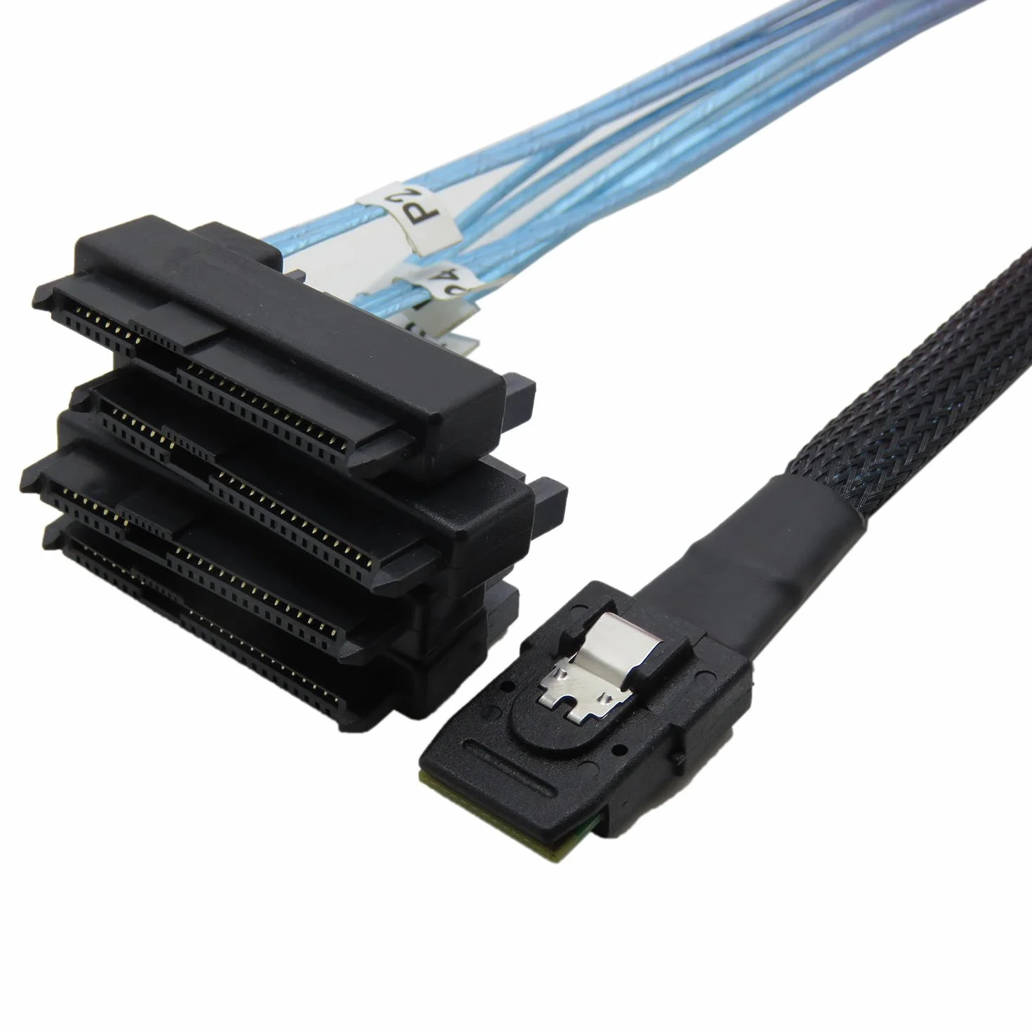 YIWENTEC Mini SAS 36 SFF-8087 do (4) SFF-8482 złącza z zasilaniem SATA 1 m (1 m)