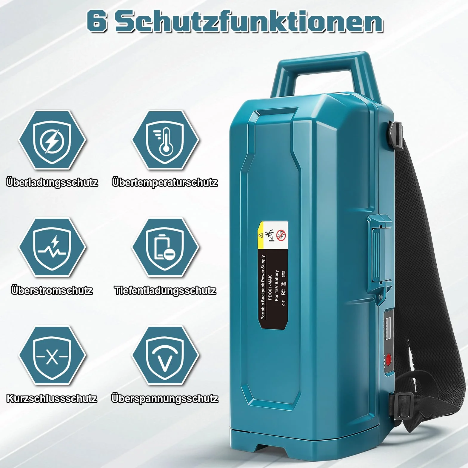 Przenośne źródło zasilania do Makita 18 V-21 V, 4-krotna stacja akumulatorowa, z kablem przedłużającym 1,2 m z wtyczką, energia zewnętrzna do elektronarzędzi Makita (bez akumulatora)
