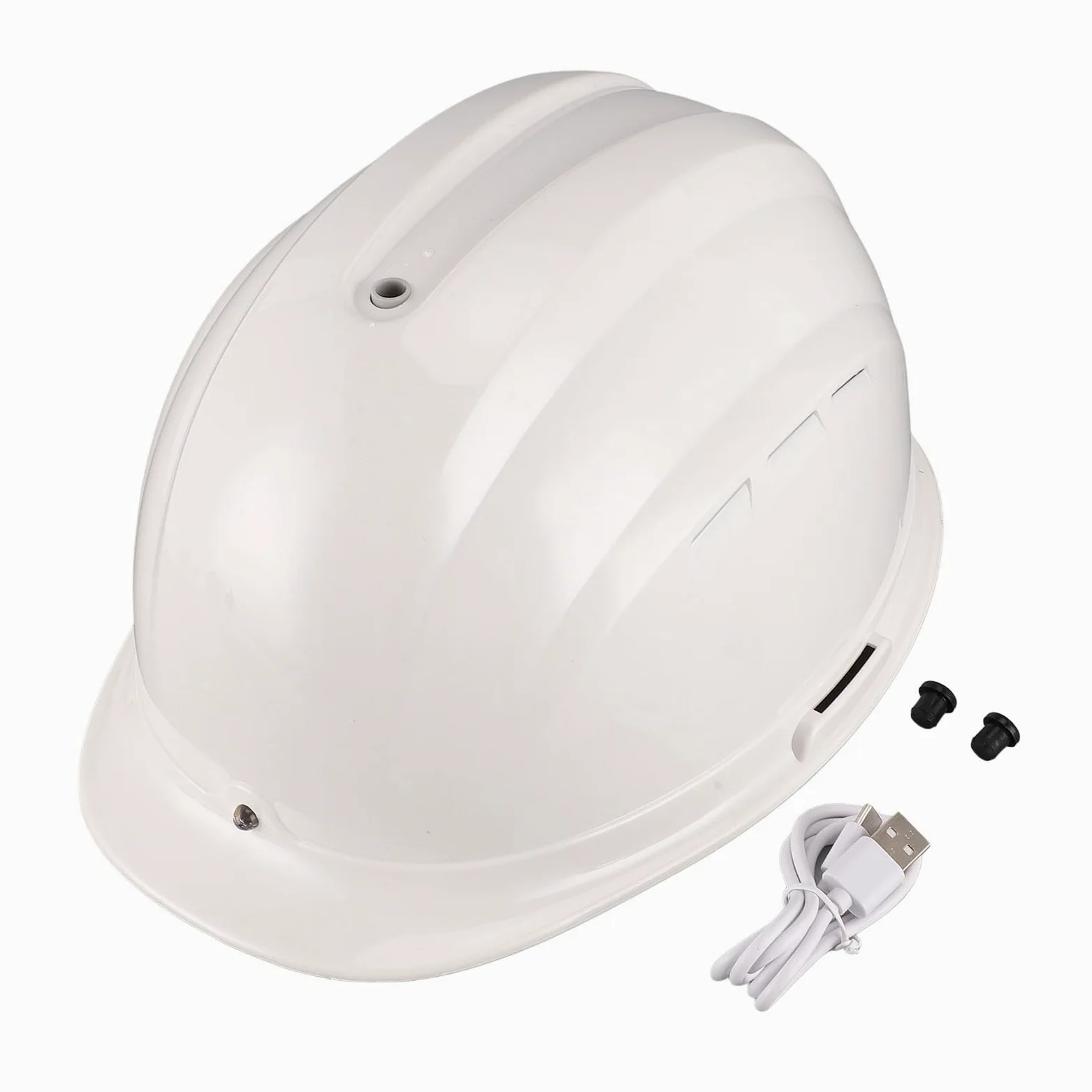 Pracownik budowlany Hard Hat White Kolor 8000 mAh Solar Dual Fan Masaż chłodzący Hełm bezpieczeństwa
