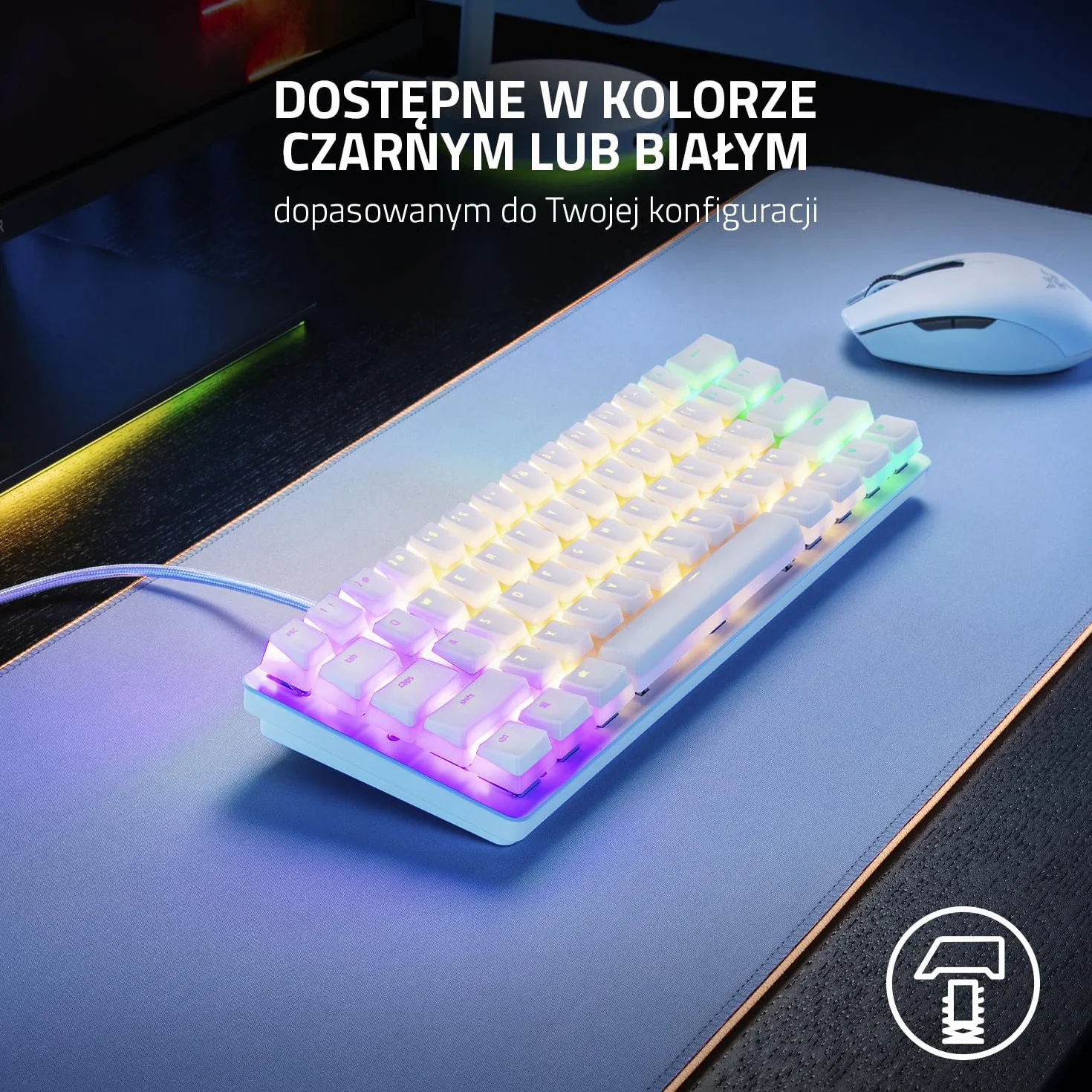 Razer Phantom Keycap Upgrade Set 128 klawiszy Czarny Półprzezroczysty RGB
