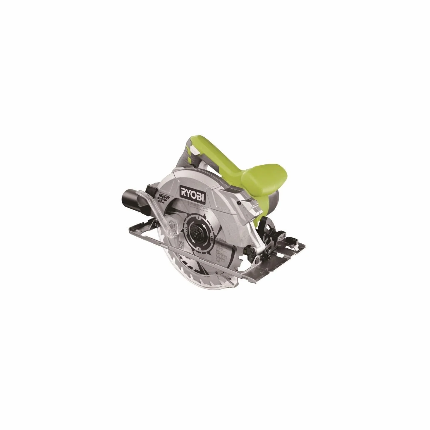 Ryobi 1600 W pilarka tarczowa RCS1600-K, uniwersalne przyłącze do odsysania pyłu, GripZone+, regulowana płyta podłogowa, blokada wrzeciona, głębokość cięcia 55-66 mm, 230 V