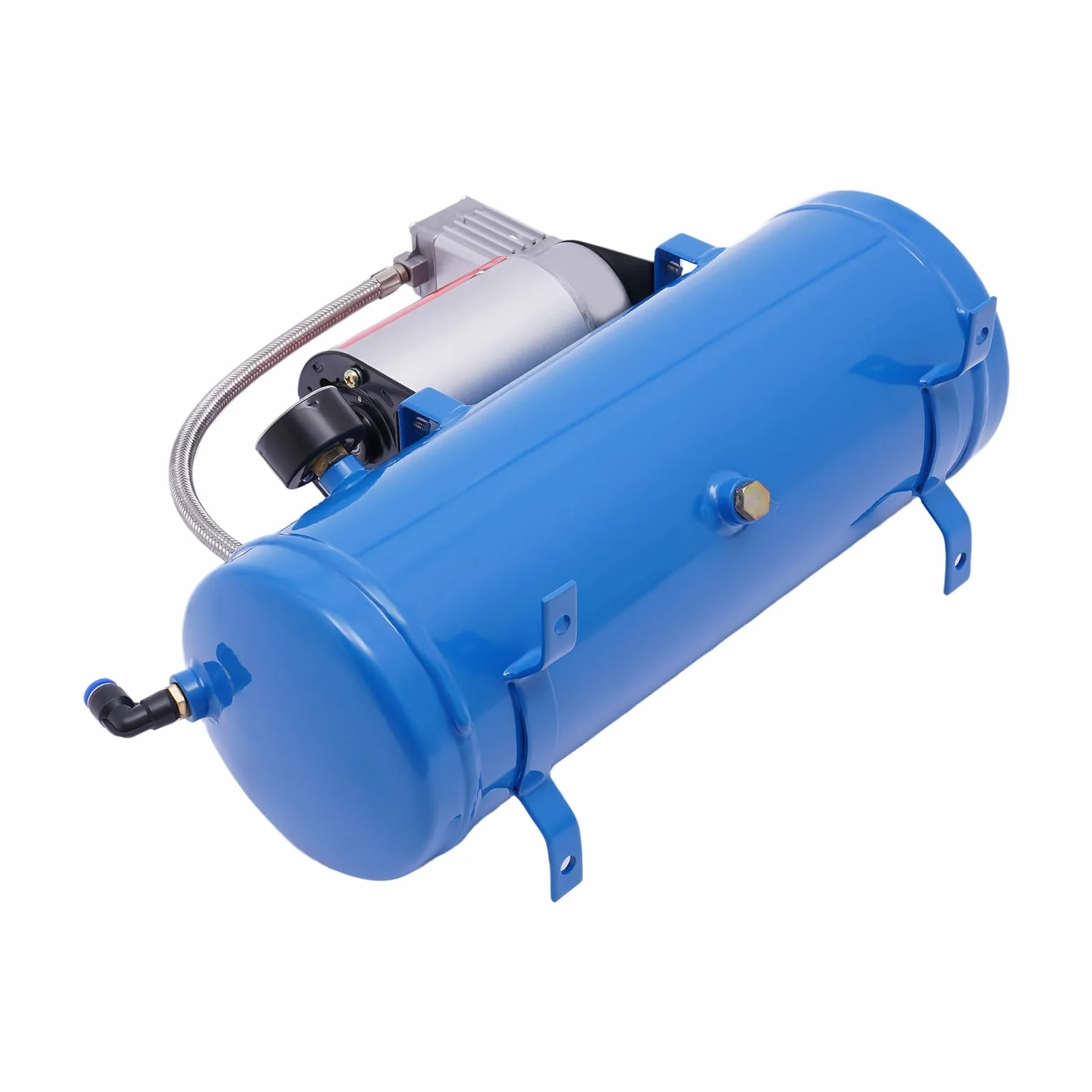 Sprężarka powietrza 12 V, 100 psi, ze zbiornikiem 6 l, przenośna i kompaktowa sprężarka powietrza | w zestawie wąż 3,8 m | maks. 8 bar