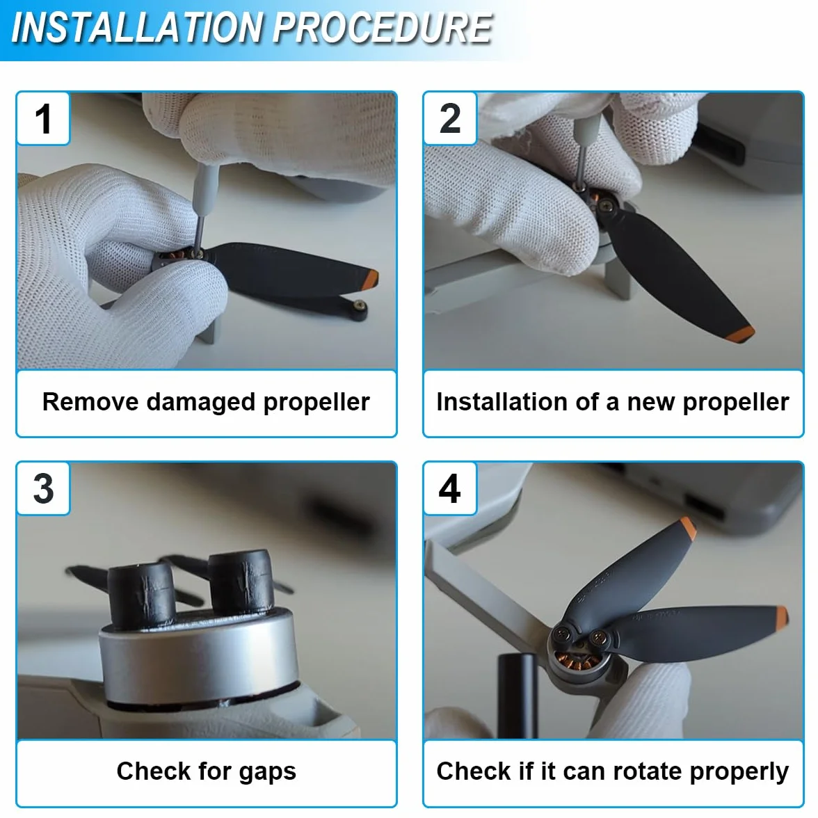 dla DJI Mini 4K/Mini 2/Mini 2 SE/Mini SE Śmigła, 16 szt. Zastąp Ostrza Niski poziom hałasu Quick-Release Wings for DJI Mini 4K 2 SE Drone Repair with Screws and Screwdriver (pomarańczowe)