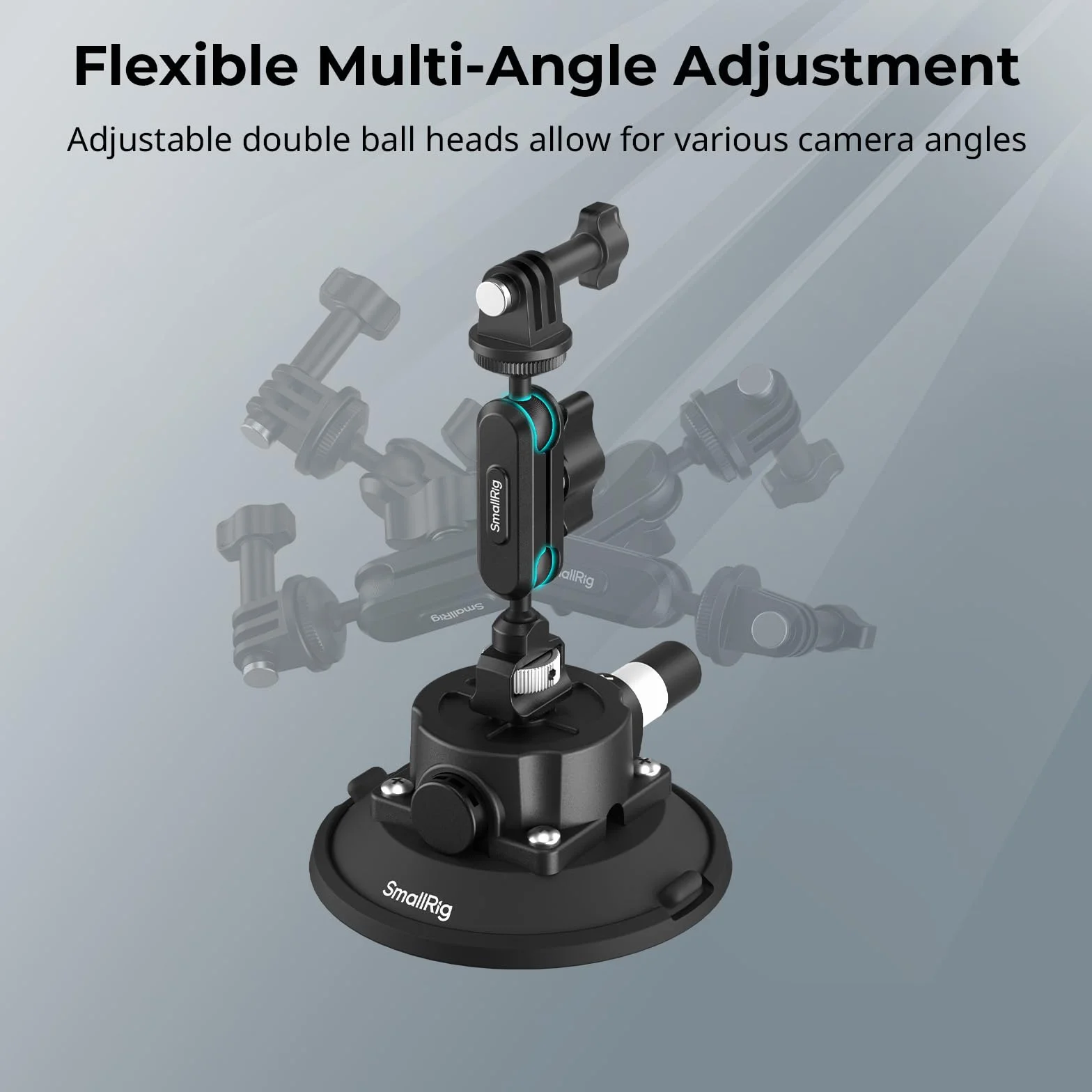 SMALLRIG Uchwyt 4,5" Magic Arm z przyssawką kulową do DJI Osmo Action 5 Pro/4, Insta360 x5, GoPro 13/12, udźwig 1,5 kg