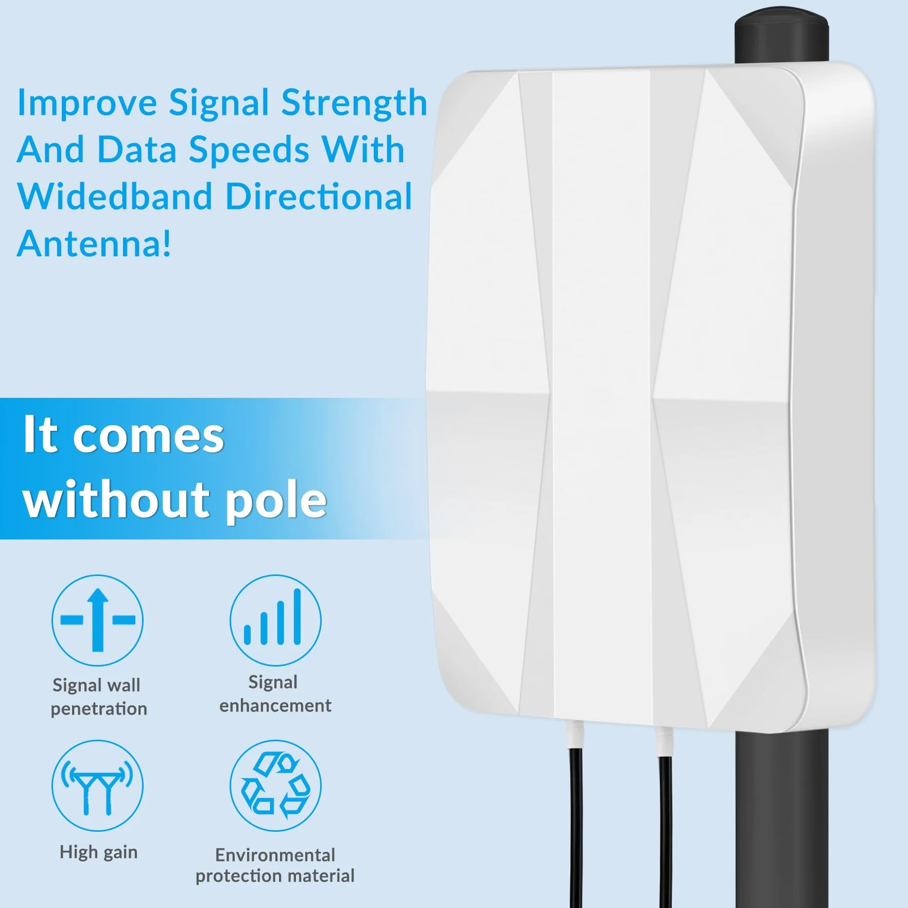Antena panelowa 4G LTE 5G Outdoor Mimo Directional 700-2700 | 3300-3800 MHz antena do 12 dBi z kablem 10 metrowym TS9 SMA, kompatybilna z modemem routera 5G 3G 4G LTE