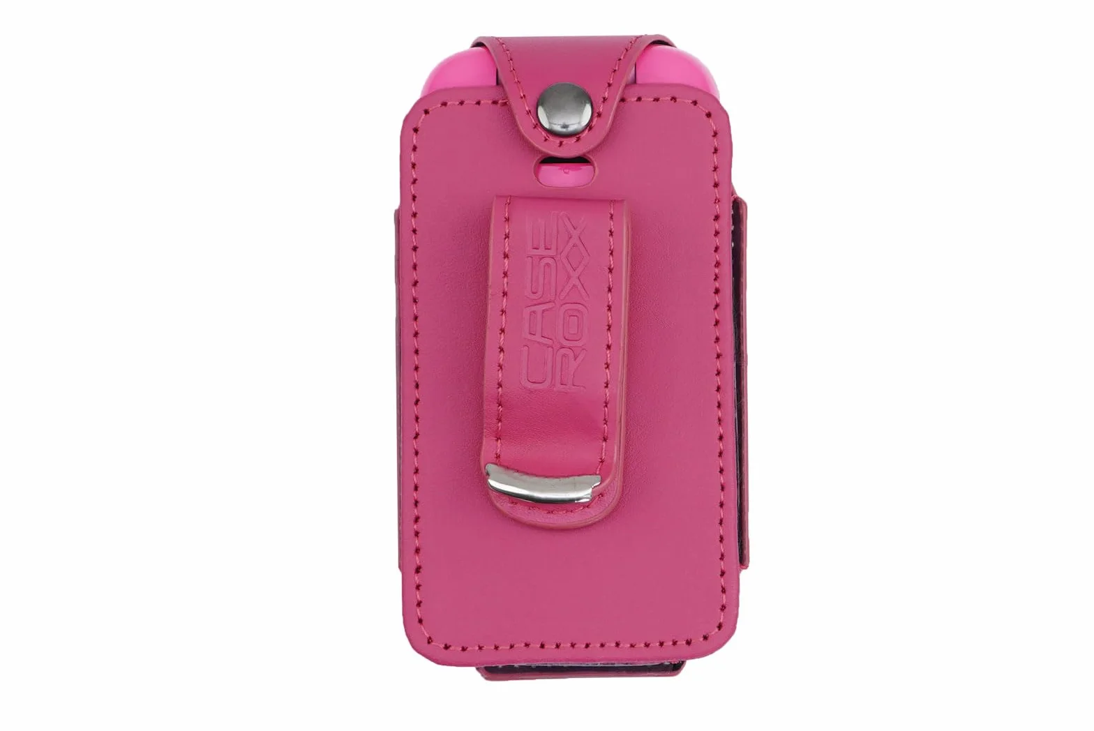 Skórzane etui z klipsem do paska Nokia HMD 2660 Flip Barbie Phone różowe z prawdziwej skóry
