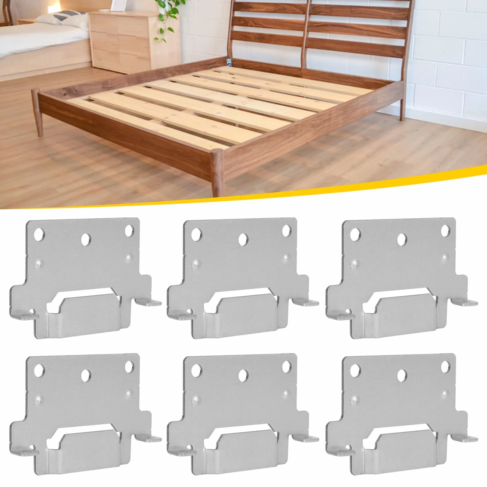 6 sztuk wspornik belka środkowa pasująca jako część zamienna do IKEA 116791 SKORVA płyta montażowa HEMNES BRIMNES MALM łóżko camper mocowanie okucia łóżka, płyta montażowa okucia łóżka (bez śrub)