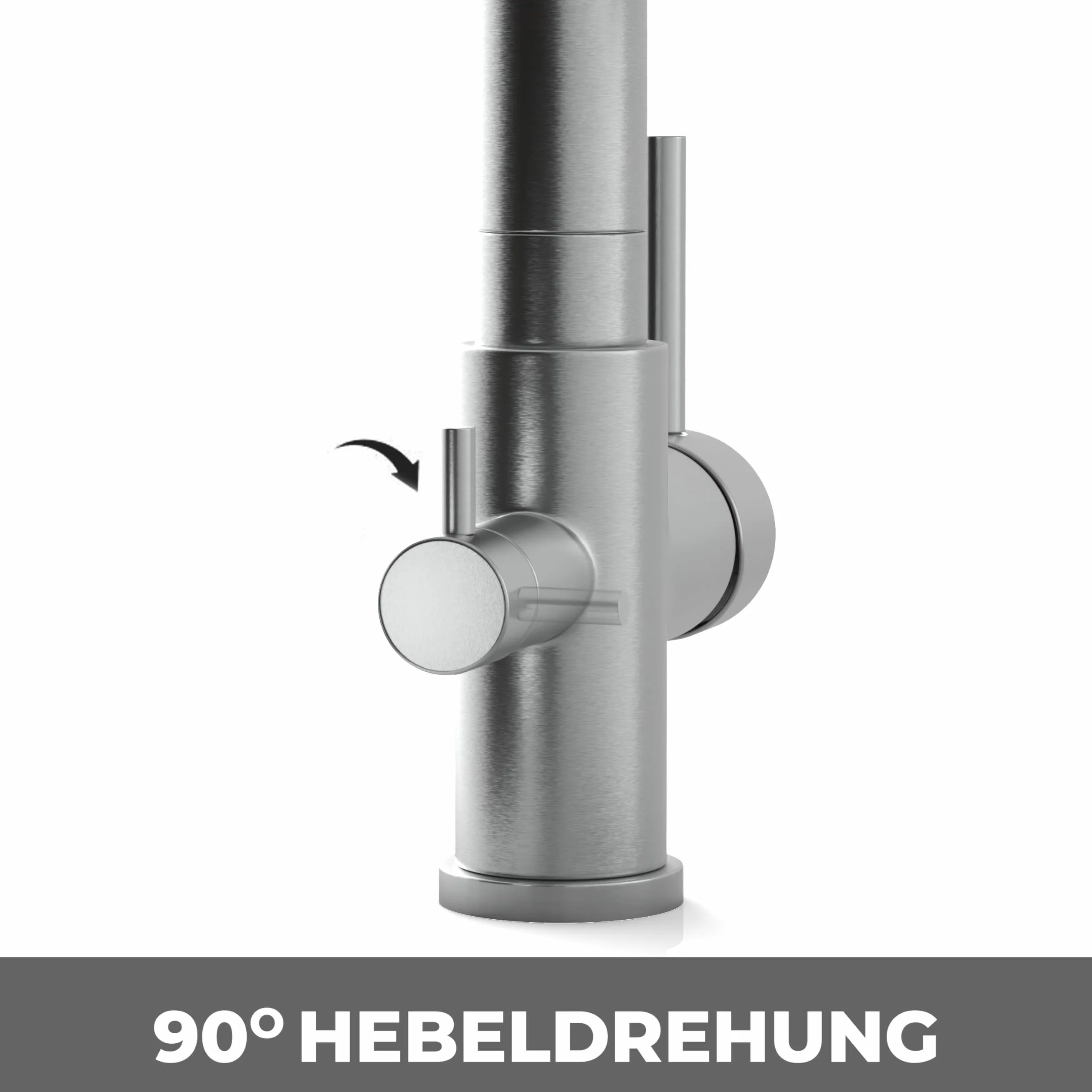 AORA® Statement INOX 3-drożny kran ze stali nierdzewnej | armatura kuchenna obracana o 360° z masywnej stali nierdzewnej 304 | armatura zlewozmywakowa do filtra wody, instalacji osmozy | kran z