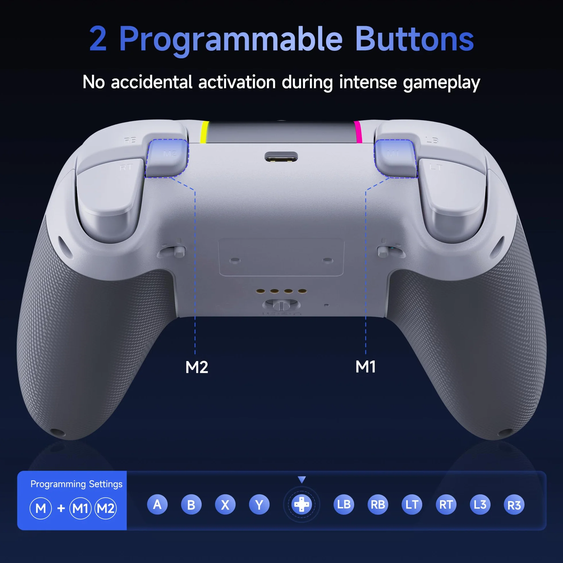 EasySMX X05PRO Bezprzewodowy kontroler PC z RGB, joystick hall, 1000 mAh, biały
