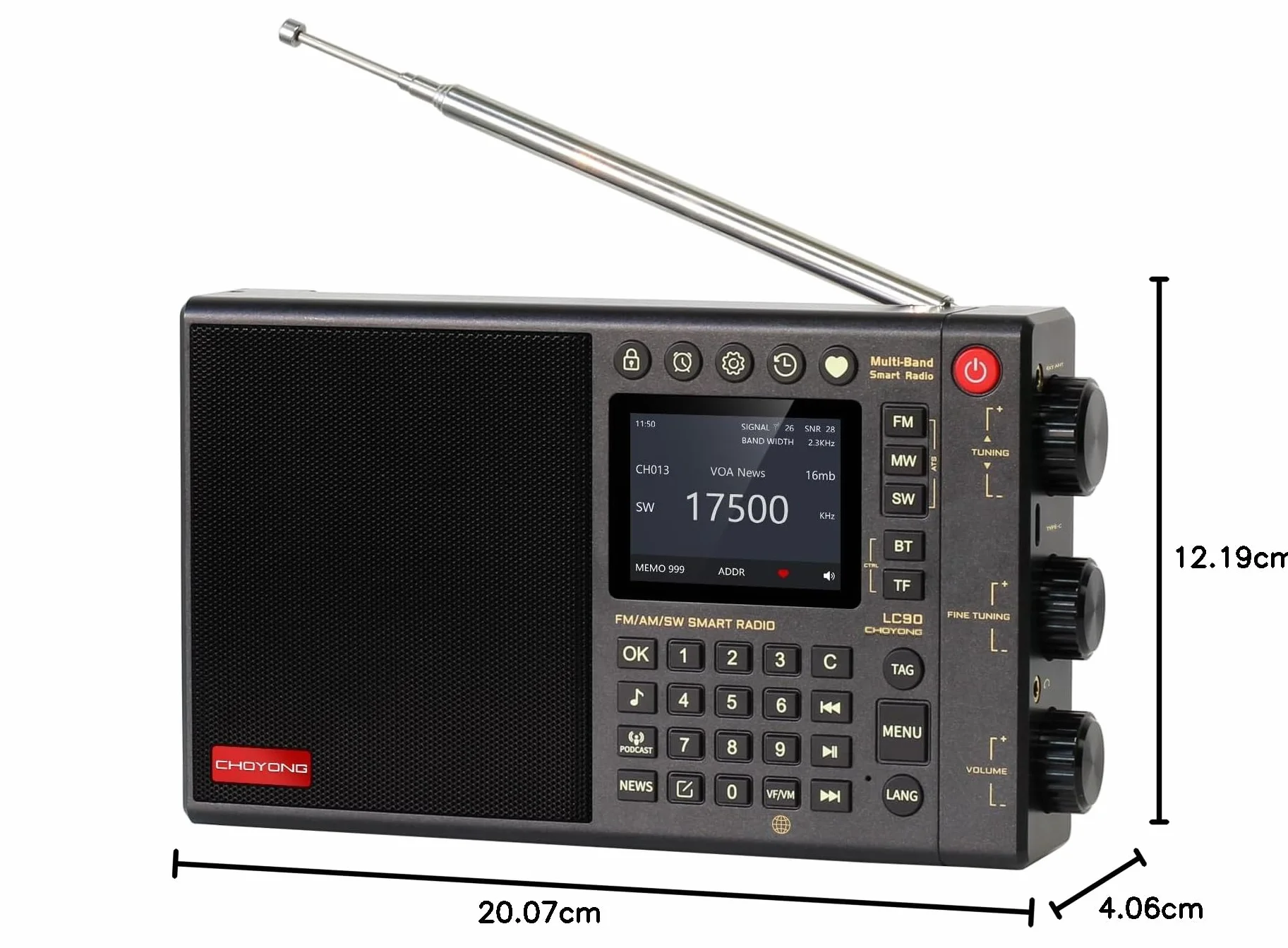 CHOYONG LC90 Inteligentne radio internetowe AM/FM SSB WiFi 4G Bluetooth
