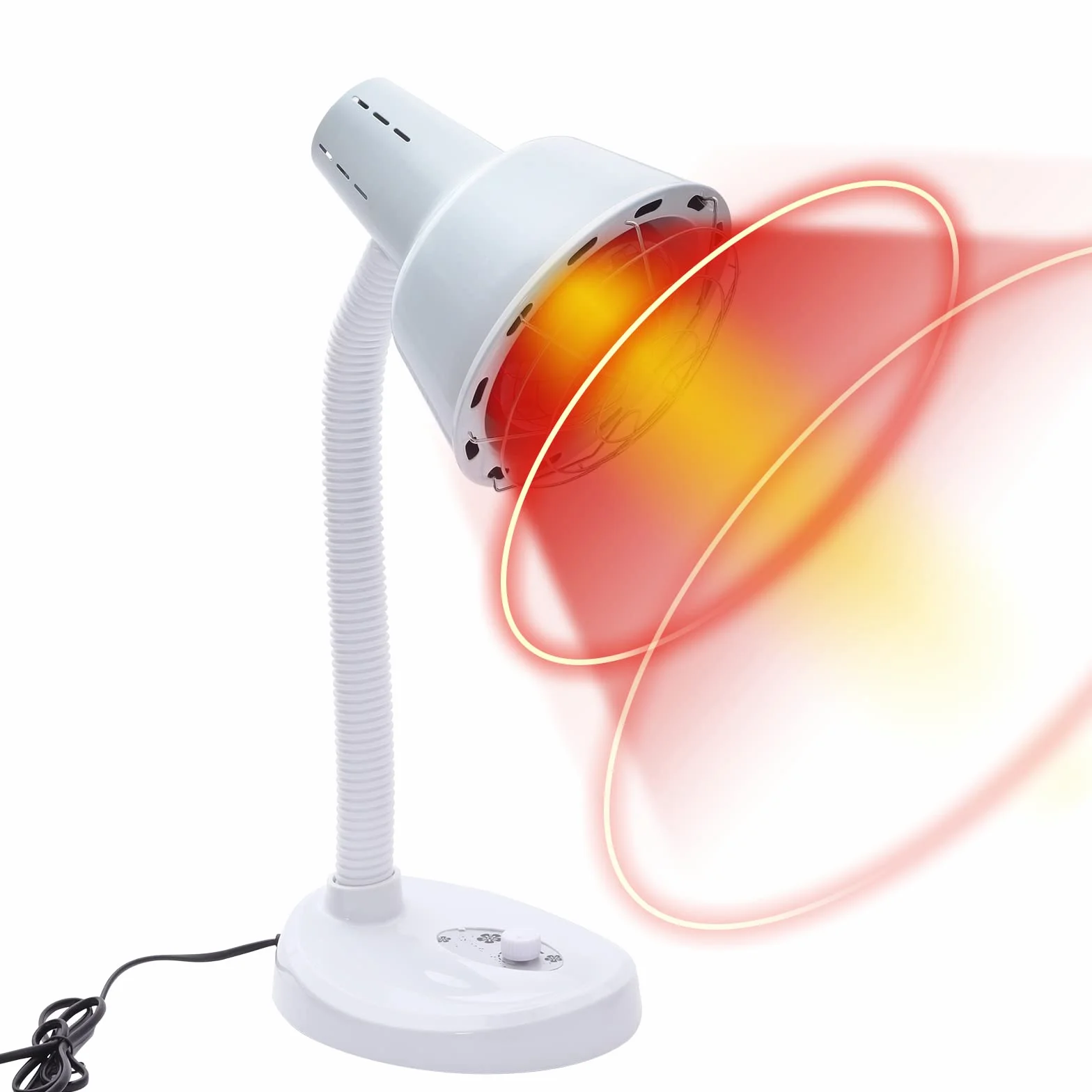 Lampa na podczerwień 275 W, lampa grzewcza, blat stołu, czerwone światło, lampa na podczerwień, regulacja temperatury 0-115°C, lampa infarot na bóle mięśni, regulowany wąż