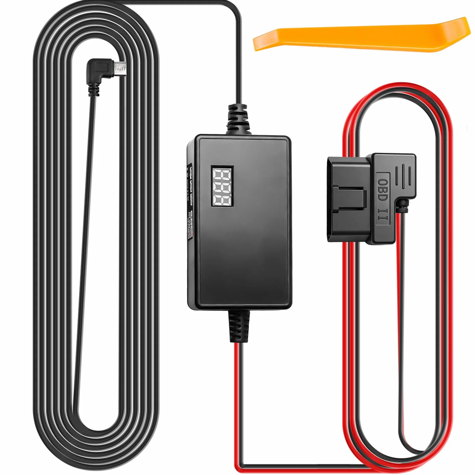 Aicharynic Dash Cam Hardwire Kit, kabel OBD do USB C 2 V-24 V do 5 V, ochrona przed zbyt niskim napięciem