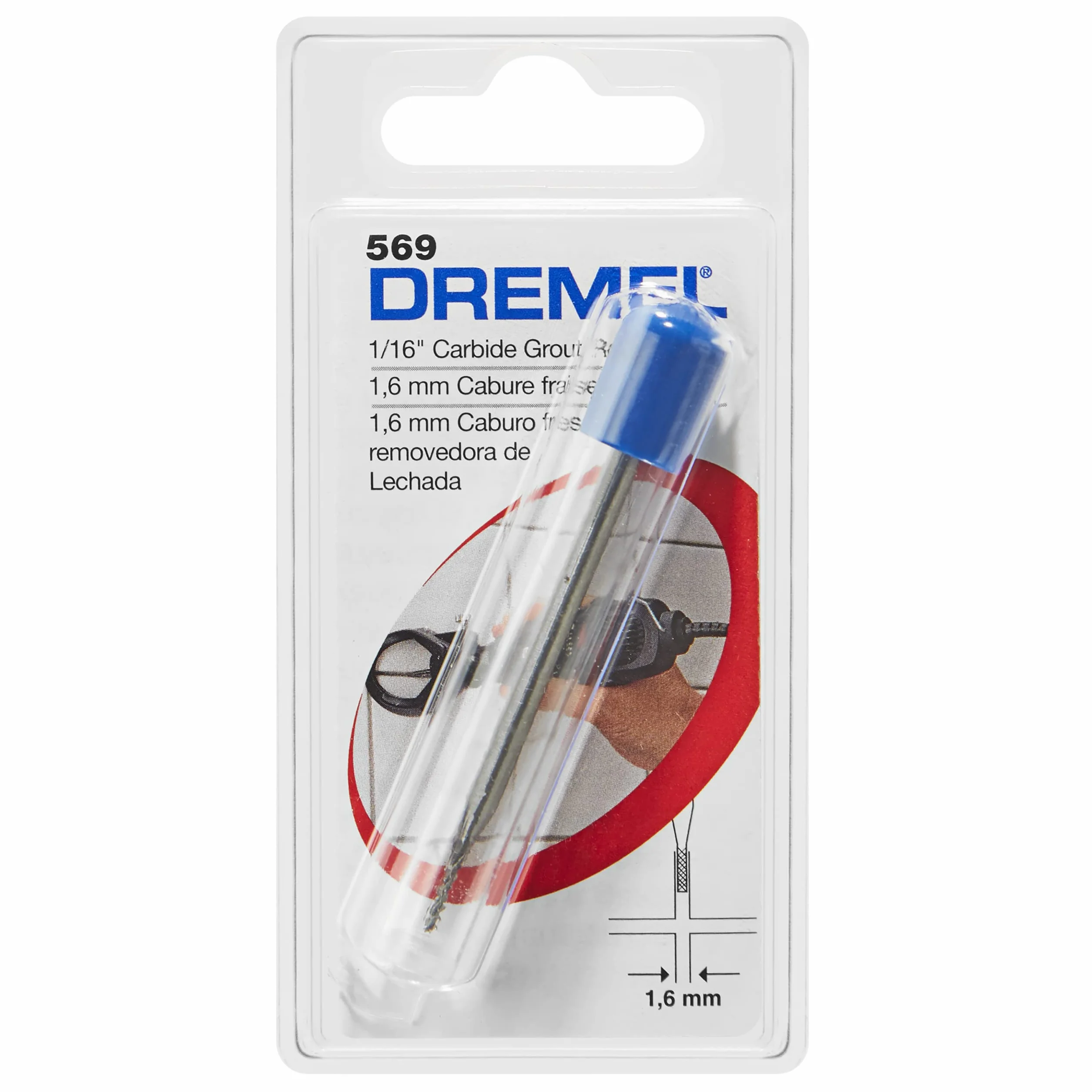 Dremel 569D końcówka do usuwania fug, srebrna, średnica 1/16 cala