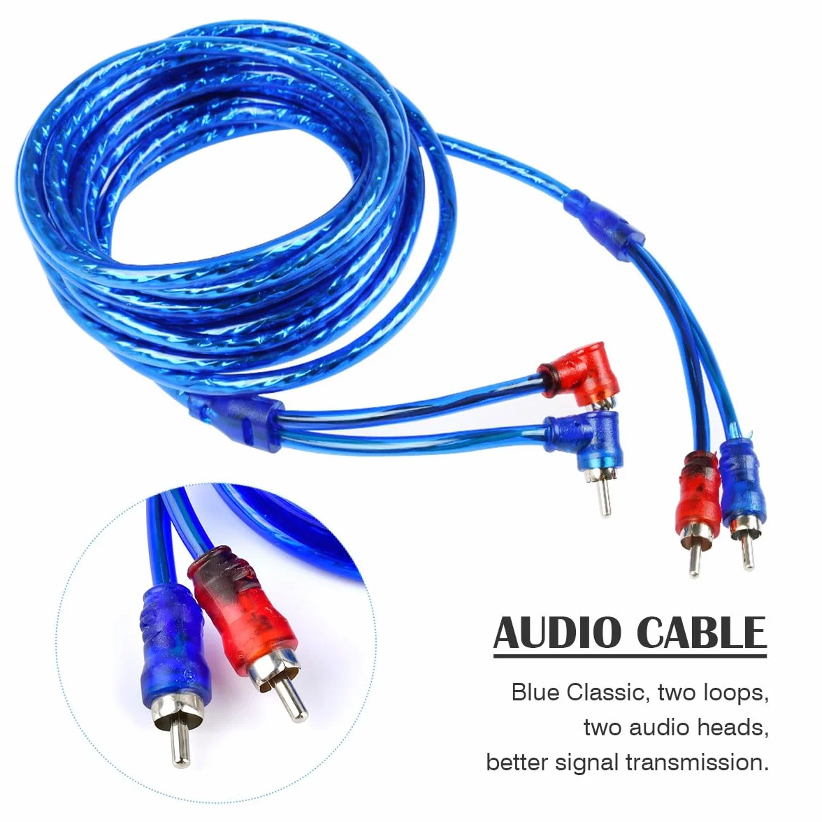 OTYMIOW Zestaw Kabli Wzmacniacza Samochodowego, Kabel Zasilający 10 GA, Kabel Subwoofera, Kabel RCA, 1500 W, 4,5 m