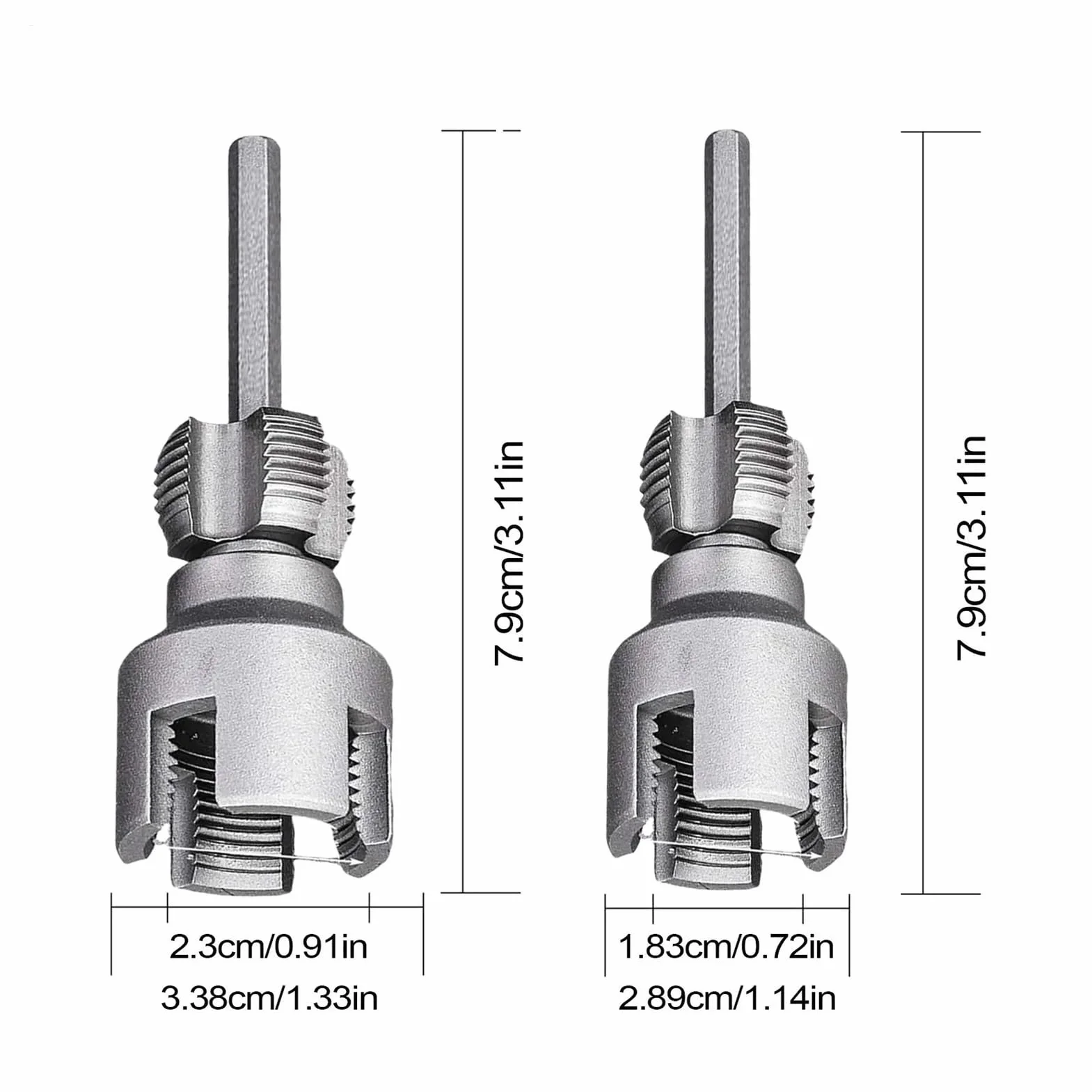 2-częściowy zestaw (20 mm + 25 mm) narzędzie do gwintowania rur PPR/PVC, forma do gwintowania gwintów wewnętrznych i zewnętrznych, otwieracz do rur.