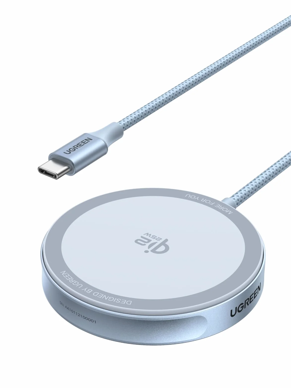 UGREEN MagFlow Ładowarka Bezprzewodowa 25W Qi2 MagSafe iPhone 17/16 AirPods Kabel 1,5m