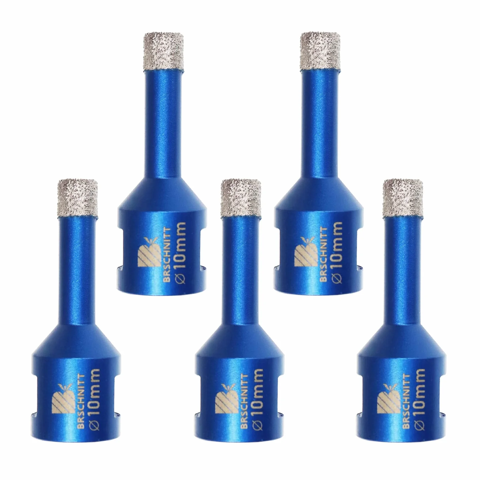 Wiertło diamentowe 10mm, BRSCHNITT 5 szt. M14 lutowane próżniowo diamentowe wiertło rdzeniowe Otwornica do płytek kamionkowych kamionkowych Ceramiczne marmurowe wiercenie granitowe, odpowiednie do szlifierek kątowych