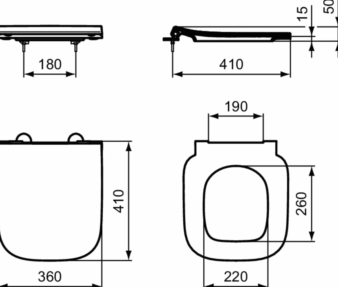 Ideal Standard - i.life S, cienka deska sedesowa typu sandwich, normalnie zamykana, pokrywa WC z zawiasami ze stali nierdzewnej, do kompaktowych muszli klozetowej, biała