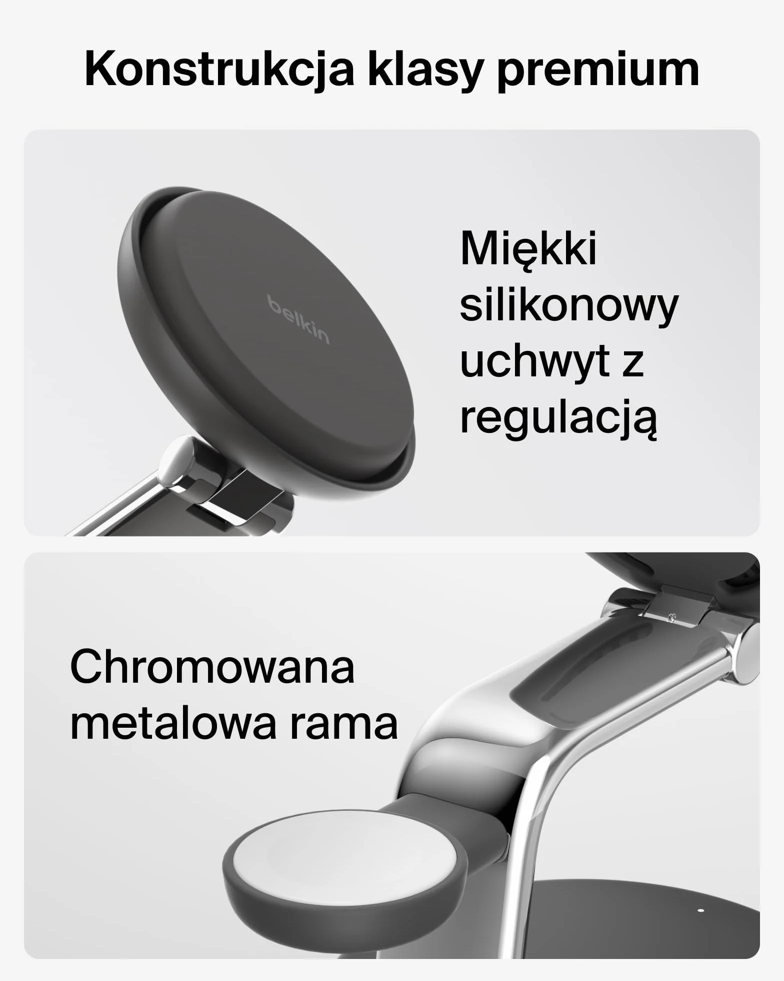 Belkin UltraCharge Pro Qi2 25W Ładowarka Bezprzewodowa 3 w 1 Stacja Ładująca do iPhone 16 Apple Watch AirPods Czarna