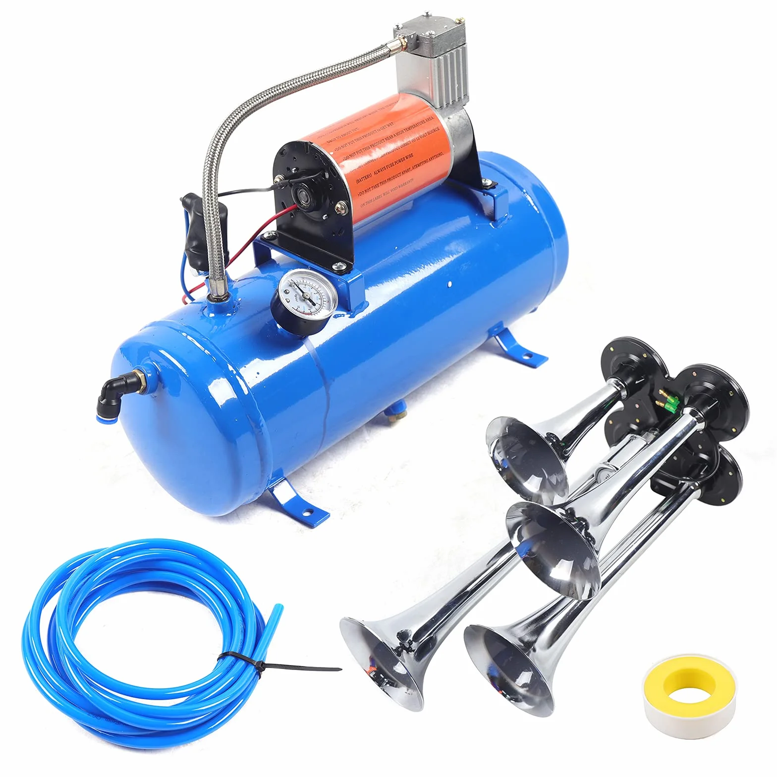 Kompresor, kompresor powietrza 150 PSI, kompletny system z 4-rurowym rogiem, kompresor do opon samochodowych, silników samochodowych, rowerów