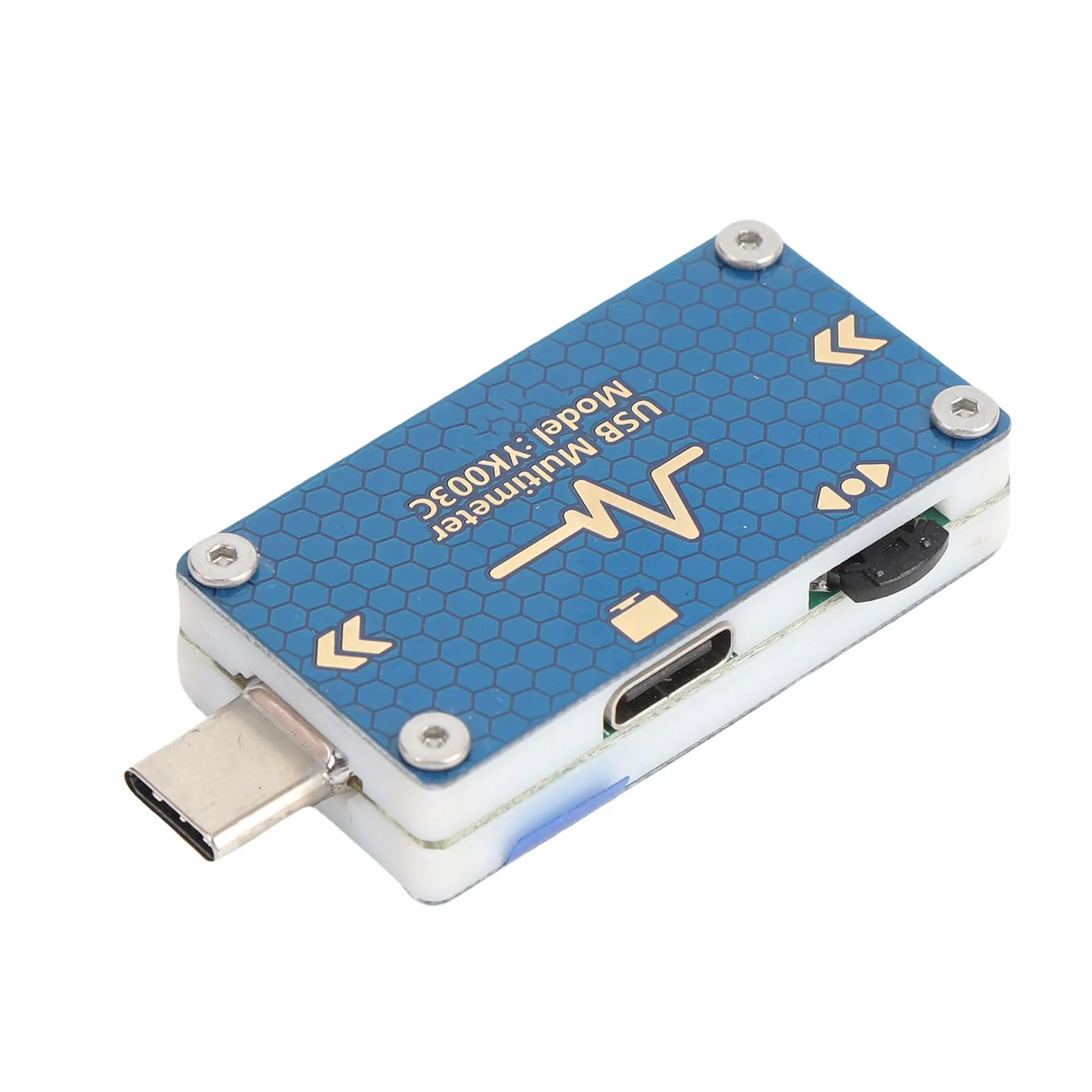 Demeras Tester Napięcia Typu C Przenośny, Kompaktowy Multimetr USB C do Wykrywania Kabli do Transmisji Danych Stop Aluminium 1 Jednostka