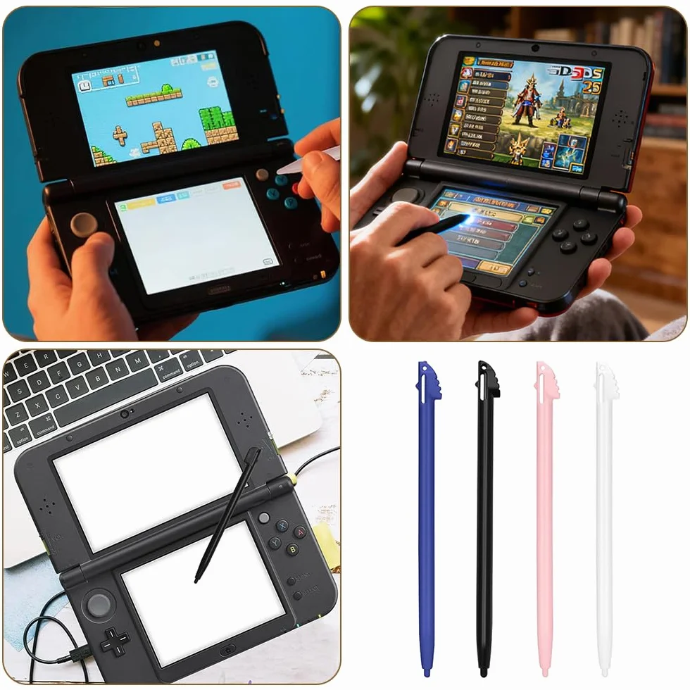 4 rysiki do 3DS XL, Nintendo 3ds XL, rysik do ekranu dotykowego, rysik do konsoli 3DSXL, plastikowe akcesoria zastępcze (4 kolory)