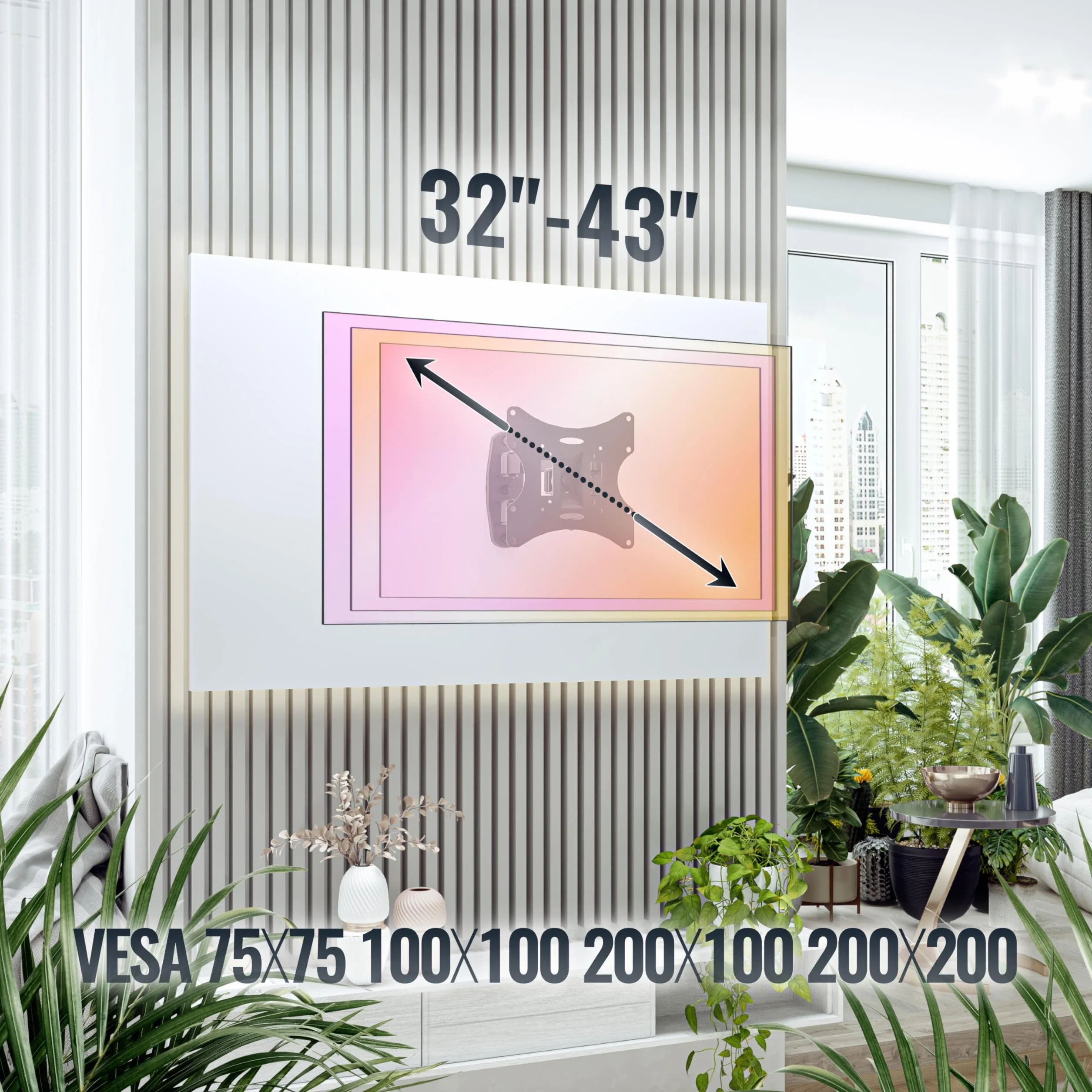 RICOO Uchwyt ścienny do telewizora wychylny 13-47 cali VESA 200x200 mm do 15 kg S2522