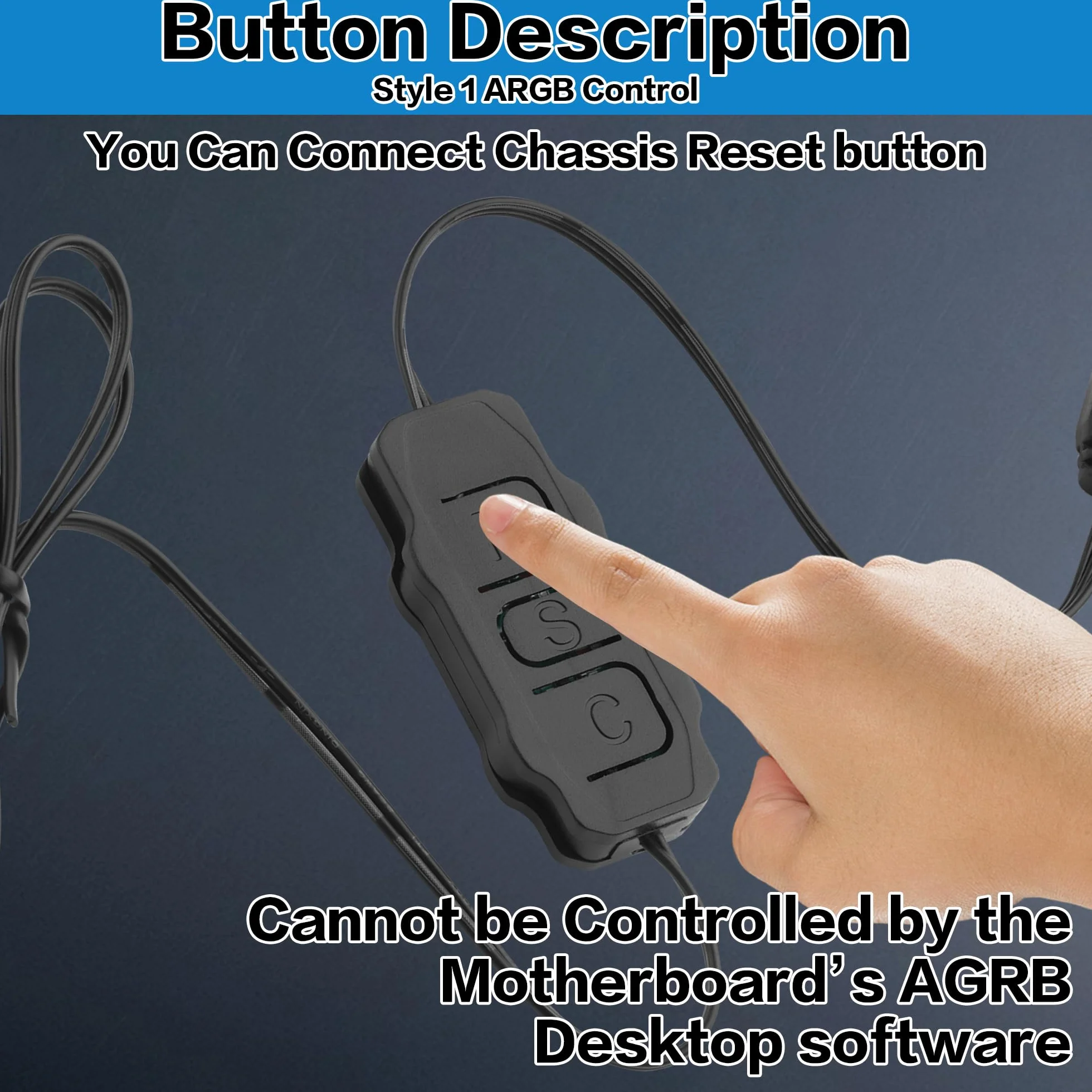 Minikontroler ARGB 3-biegunowy 5 V RGB kontroler do wentylatora PC czarny